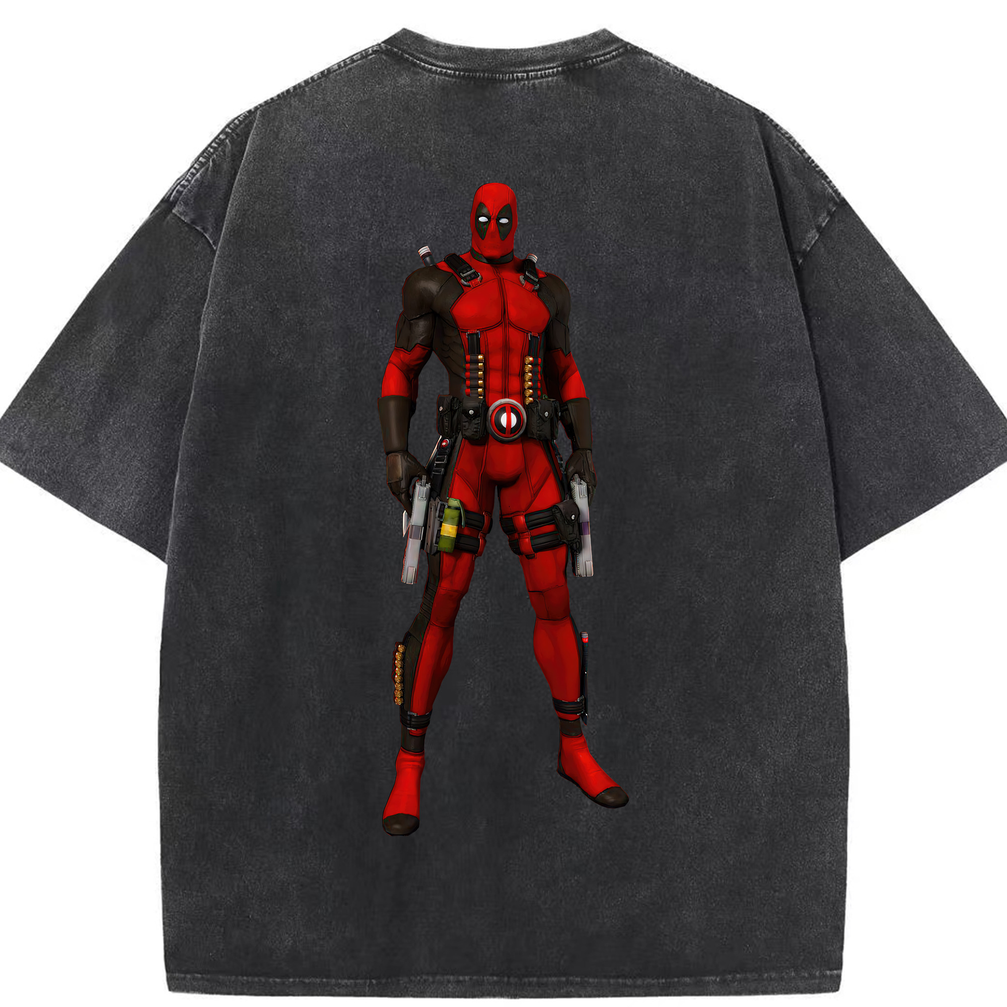 （画像用） Deadpool デッドプール 綿100% ヴィンテージ風 半袖Tシャツ（背面プリント）