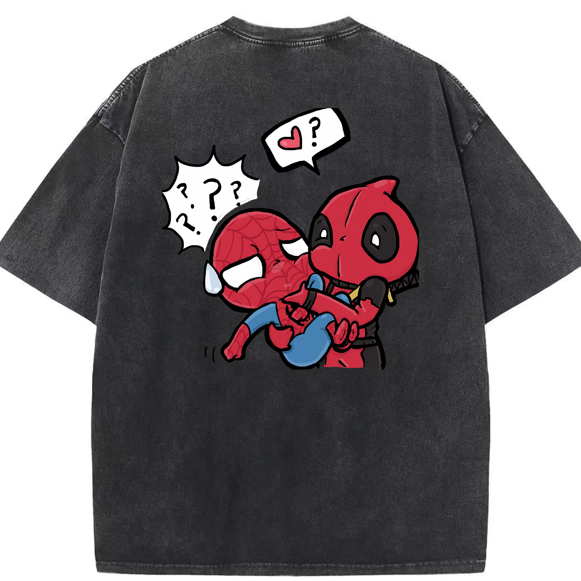 （画像用） Deadpool デッドプール 綿100% ヴィンテージ風 半袖Tシャツ（背面プリント）