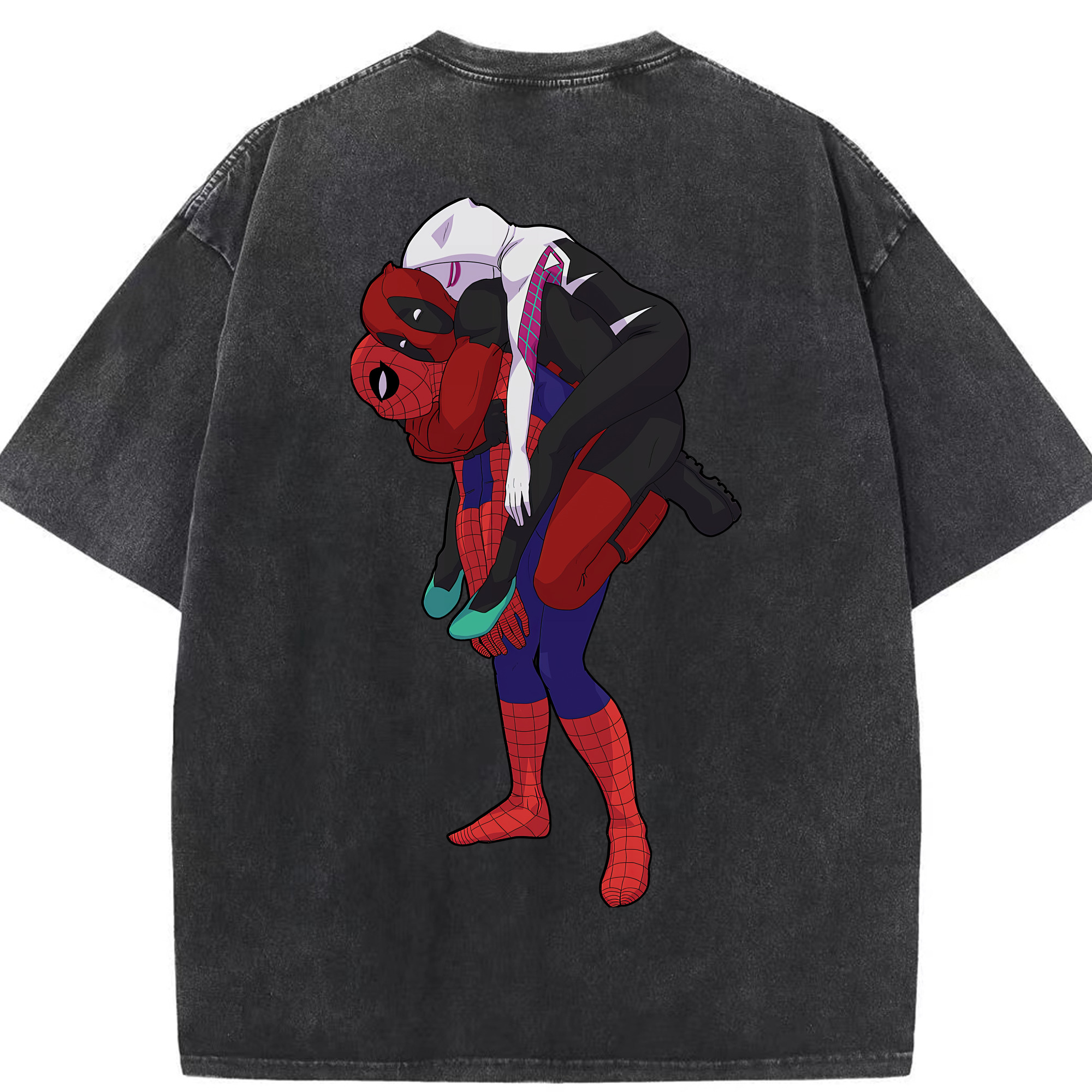 （画像用） Deadpool デッドプール 綿100% ヴィンテージ風 半袖Tシャツ（背面プリント）