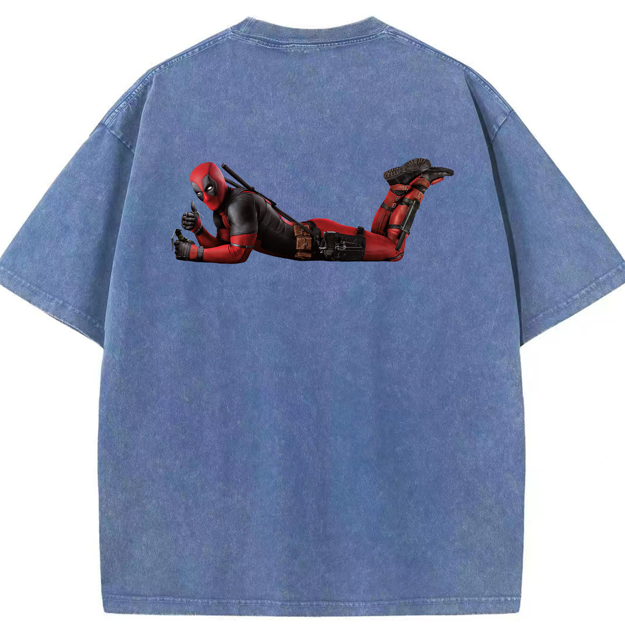 （画像用） Deadpool デッドプール 綿100% ヴィンテージ風 半袖Tシャツ（背面プリント）
