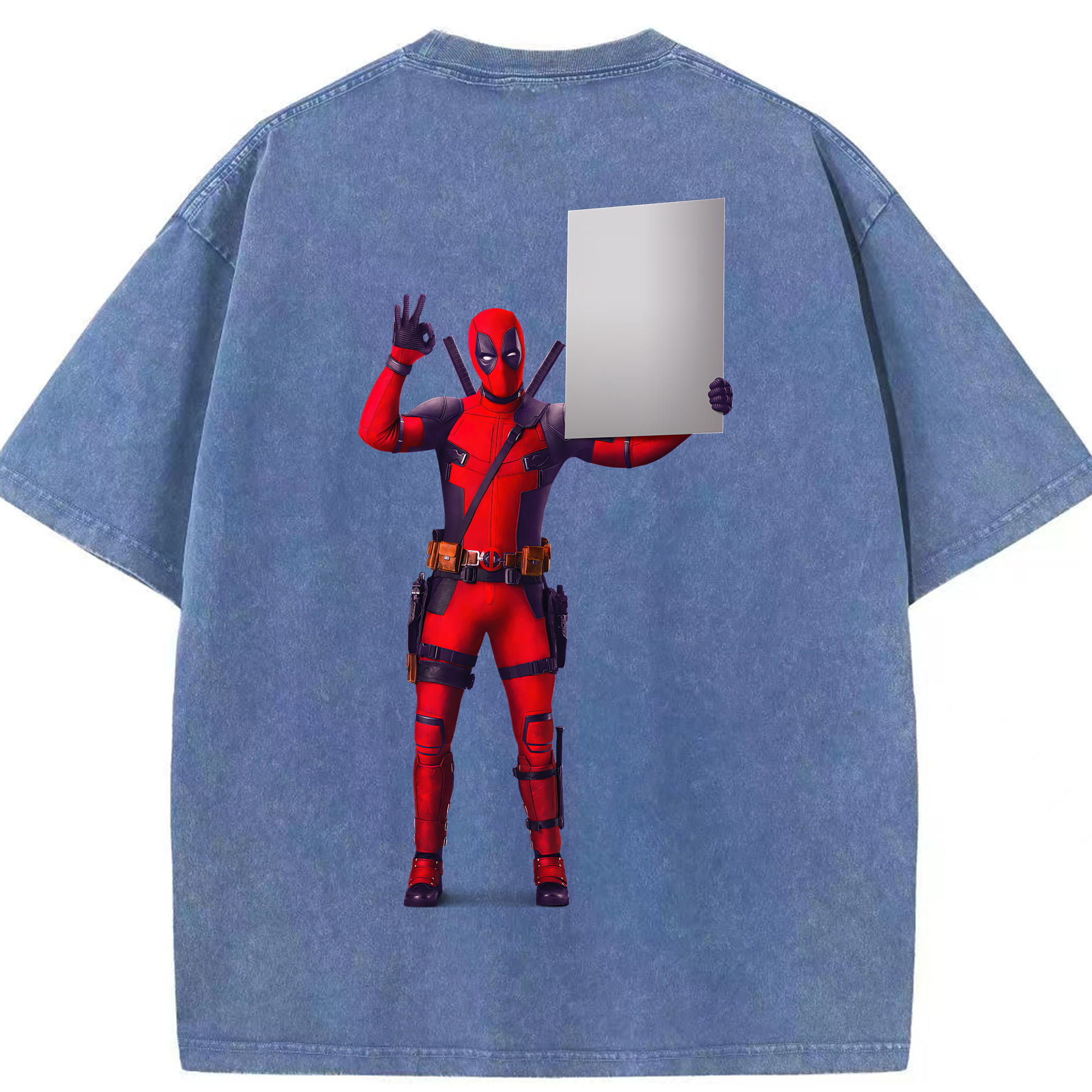 （画像用） Deadpool デッドプール 綿100% ヴィンテージ風 半袖Tシャツ（背面プリント）