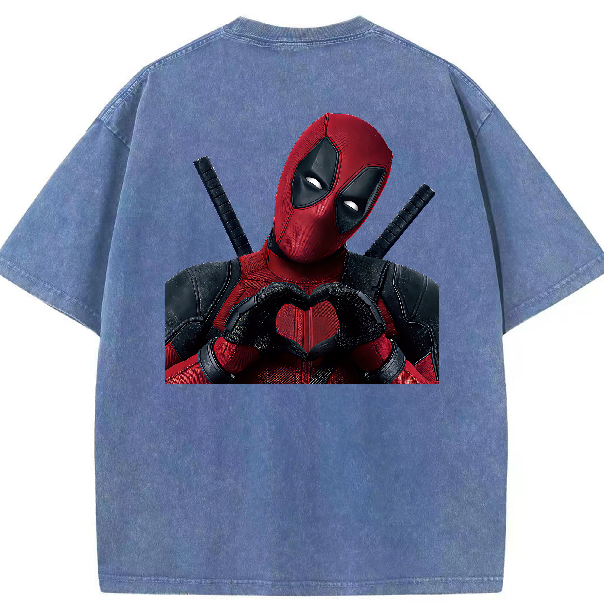 （画像用） Deadpool デッドプール 綿100% ヴィンテージ風 半袖Tシャツ（背面プリント）