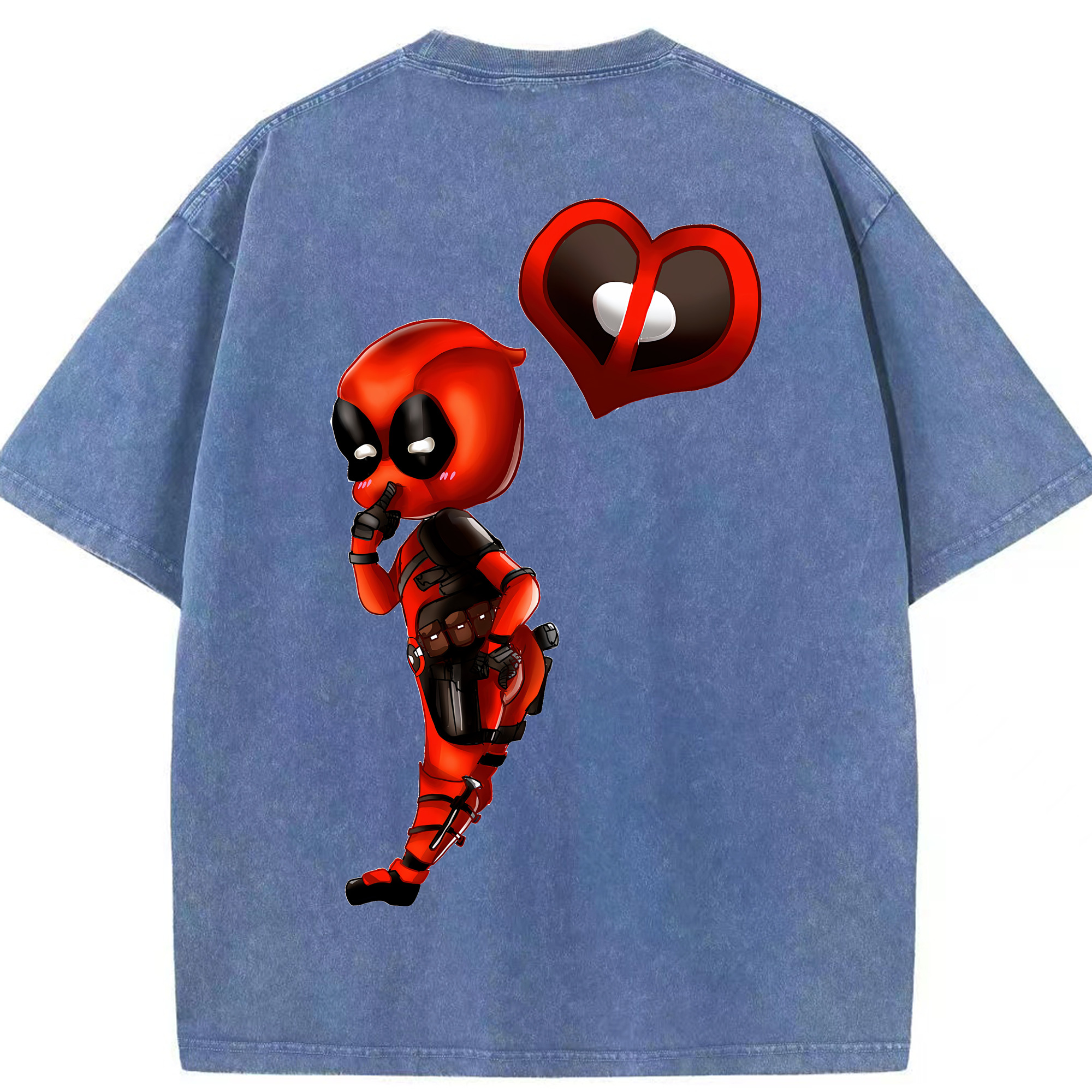 （画像用） Deadpool デッドプール 綿100% ヴィンテージ風 半袖Tシャツ（背面プリント）