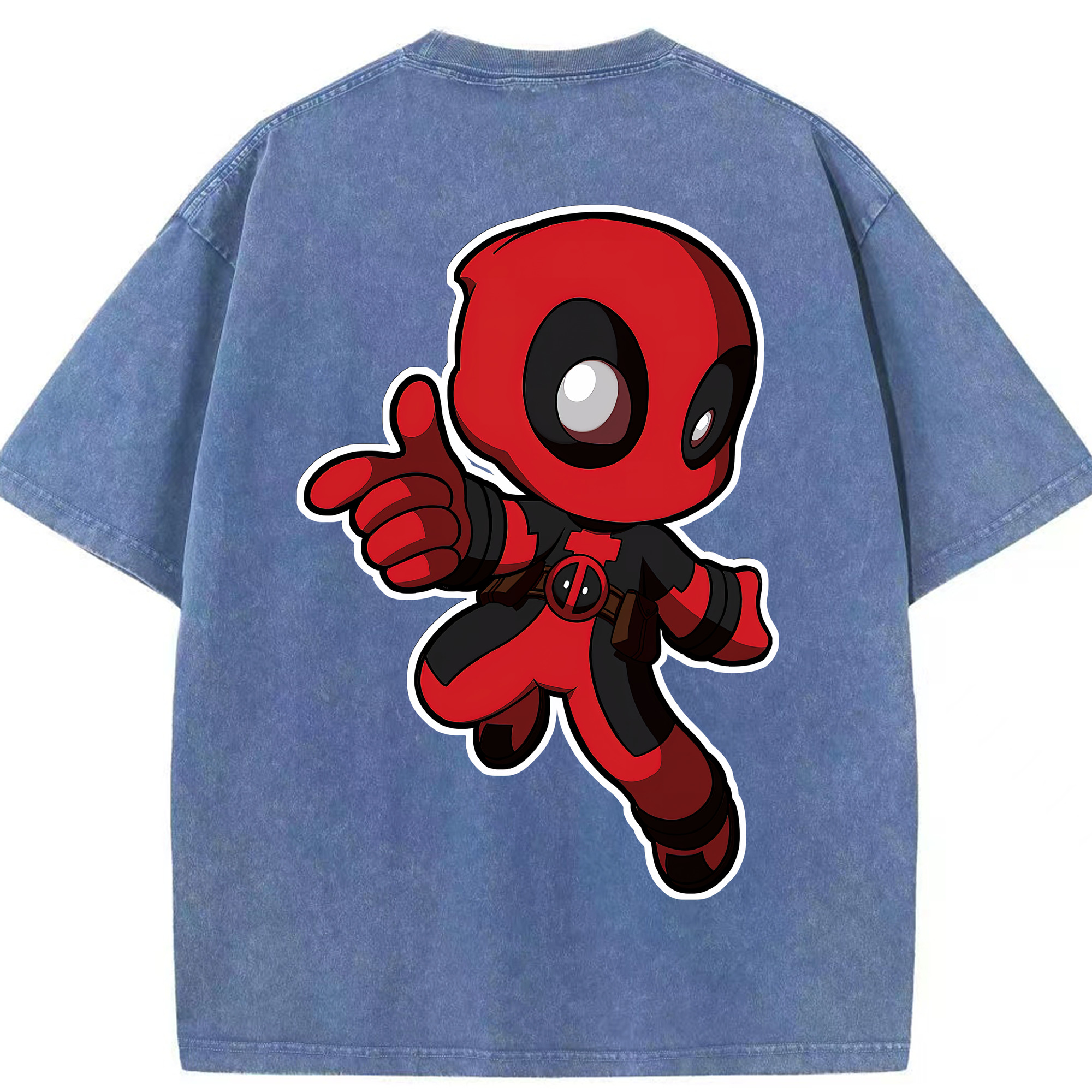 （画像用） Deadpool デッドプール 綿100% ヴィンテージ風 半袖Tシャツ（背面プリント）