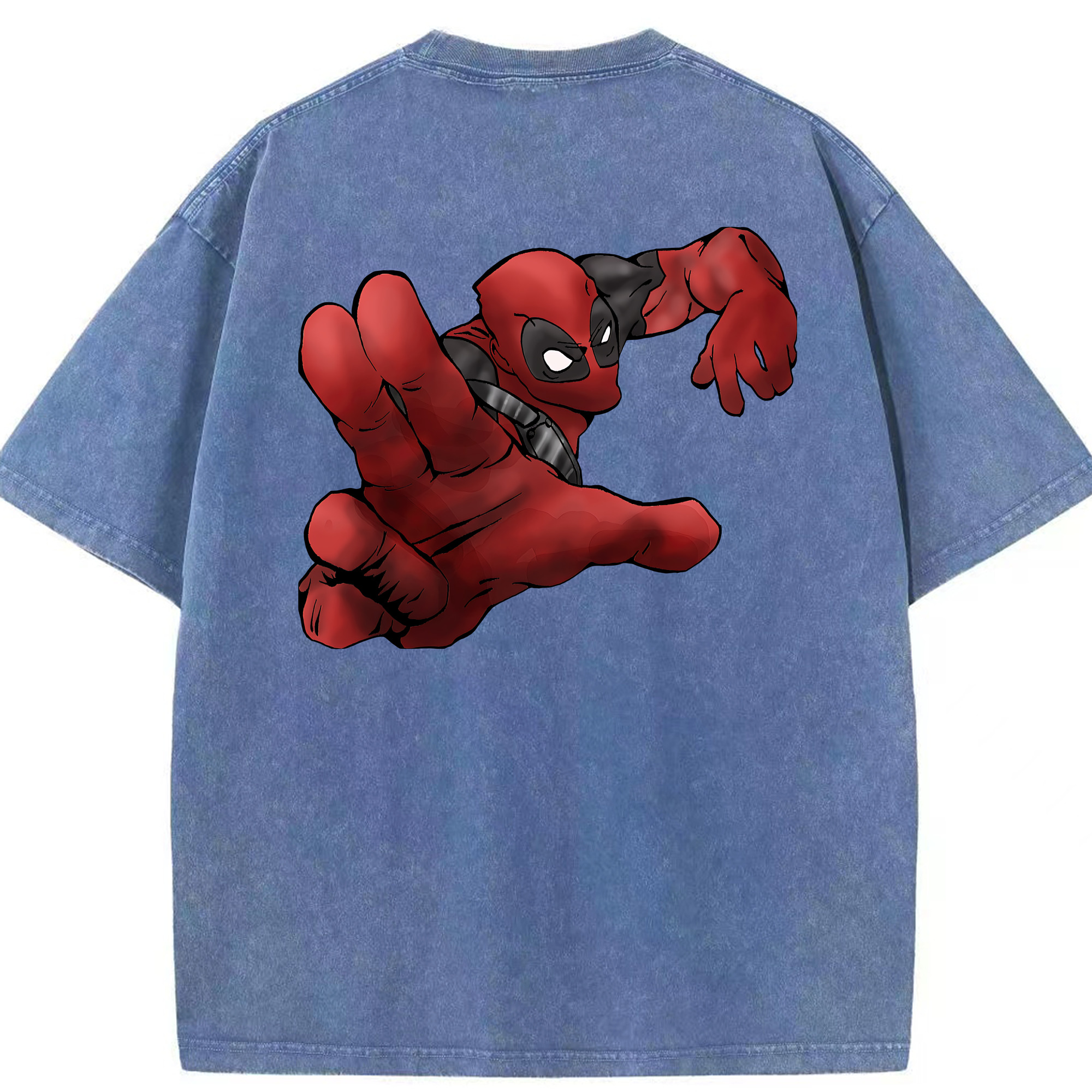 （画像用） Deadpool デッドプール 綿100% ヴィンテージ風 半袖Tシャツ（背面プリント）