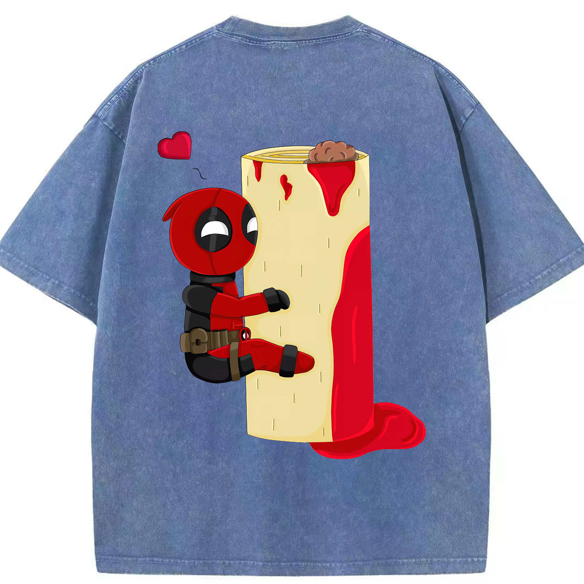 （画像用） Deadpool デッドプール 綿100% ヴィンテージ風 半袖Tシャツ（背面プリント）
