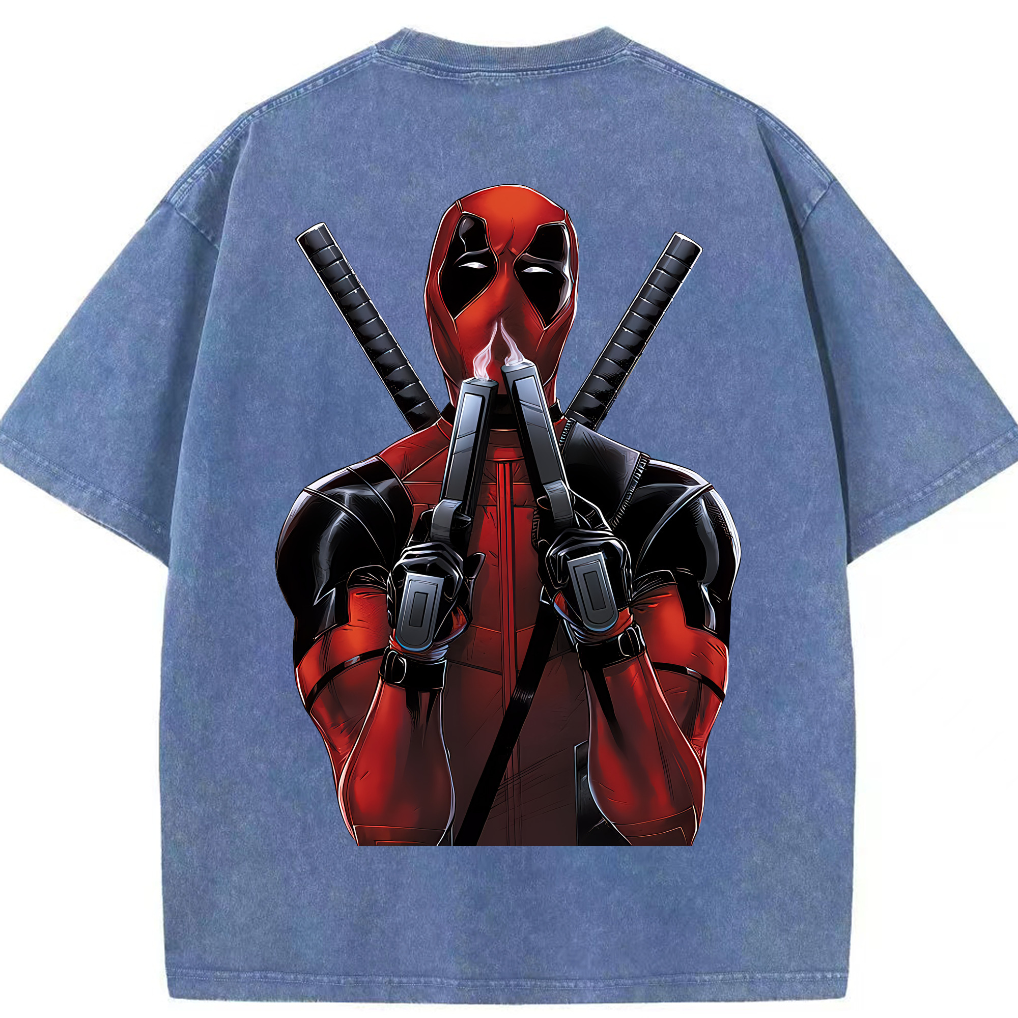 （画像用） Deadpool デッドプール 綿100% ヴィンテージ風 半袖Tシャツ（背面プリント）