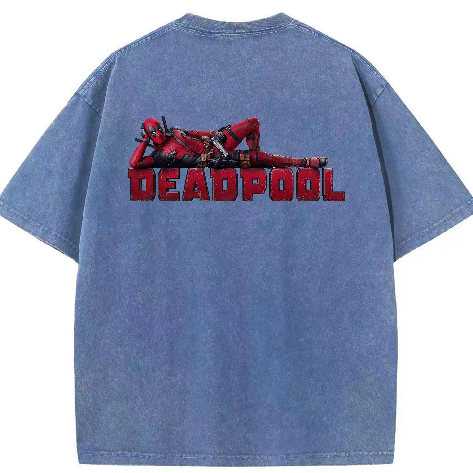 （画像用） Deadpool デッドプール 綿100% ヴィンテージ風 半袖Tシャツ（背面プリント）
