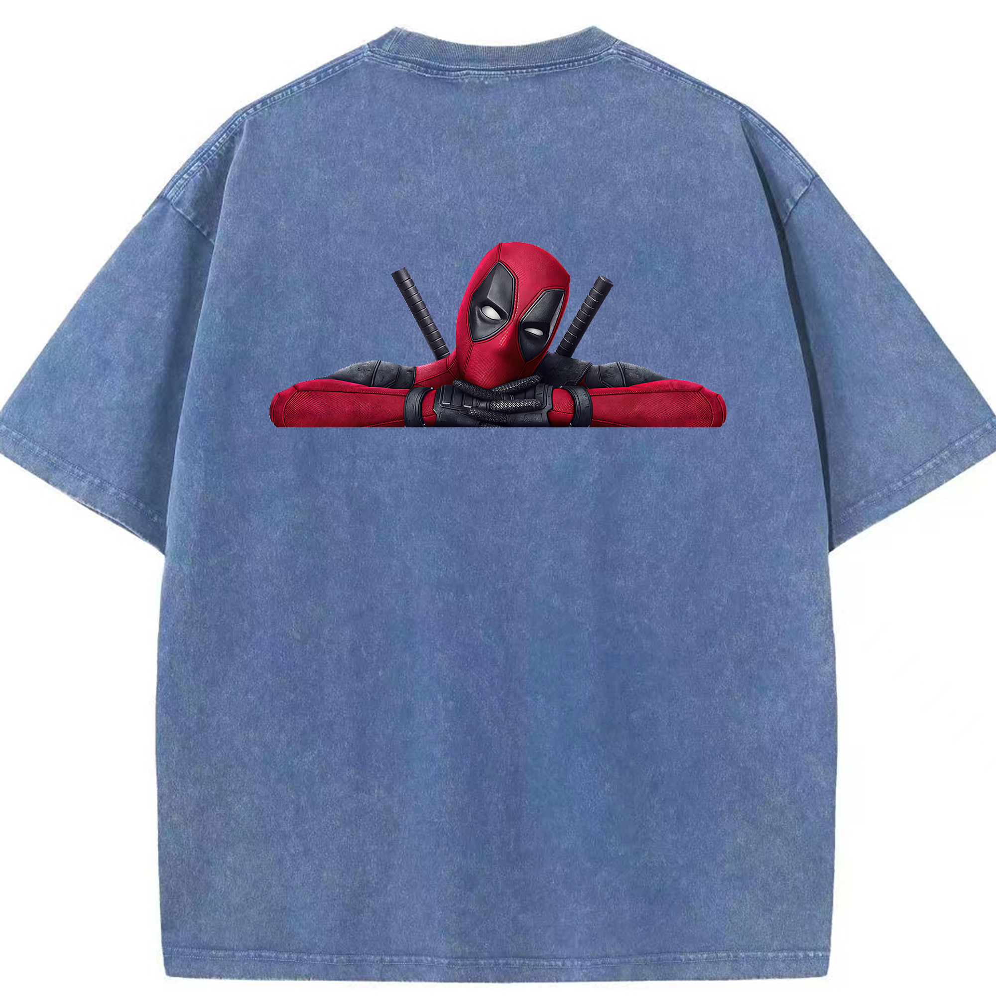 （画像用） Deadpool デッドプール 綿100% ヴィンテージ風 半袖Tシャツ（背面プリント）