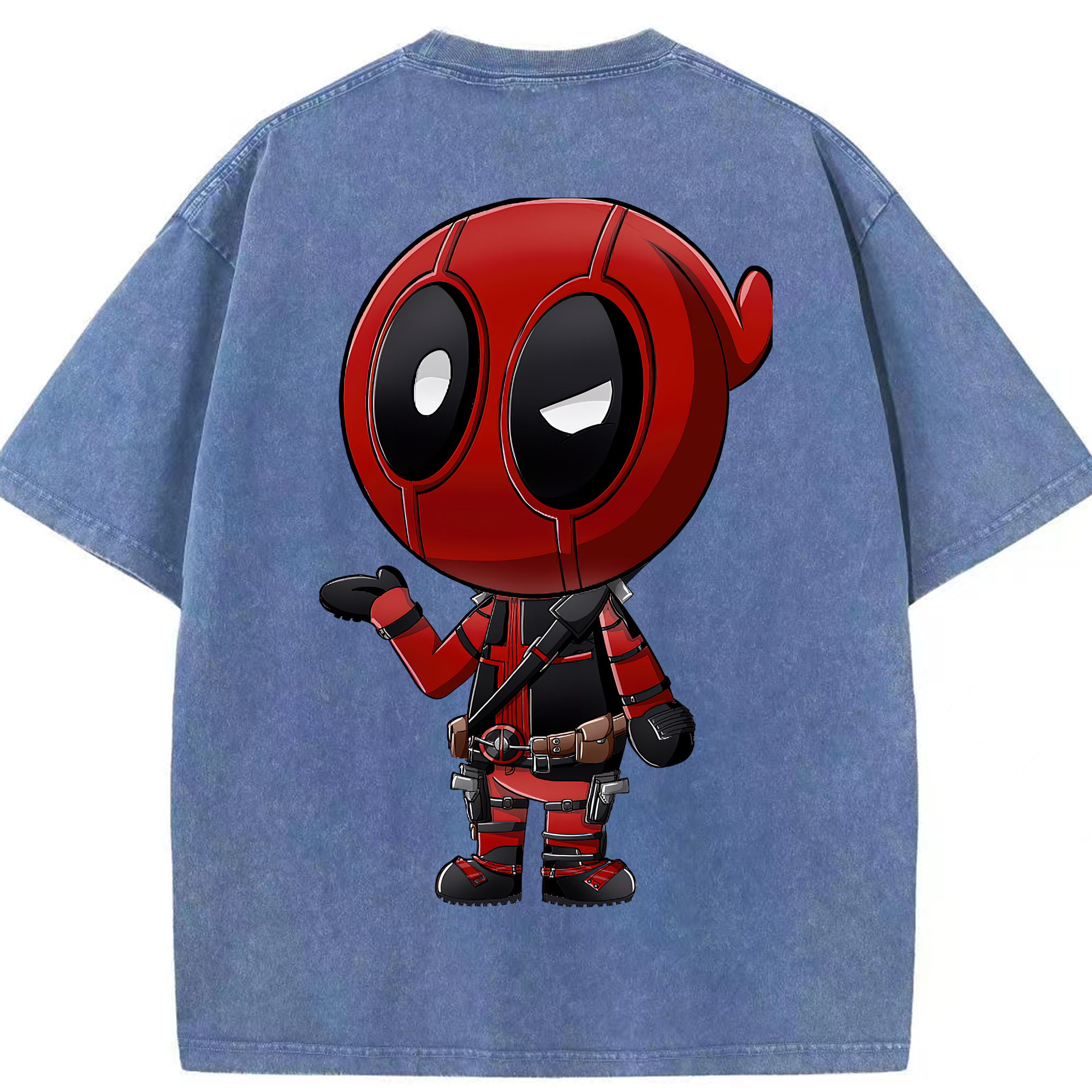 （画像用） Deadpool デッドプール 綿100% ヴィンテージ風 半袖Tシャツ（背面プリント）