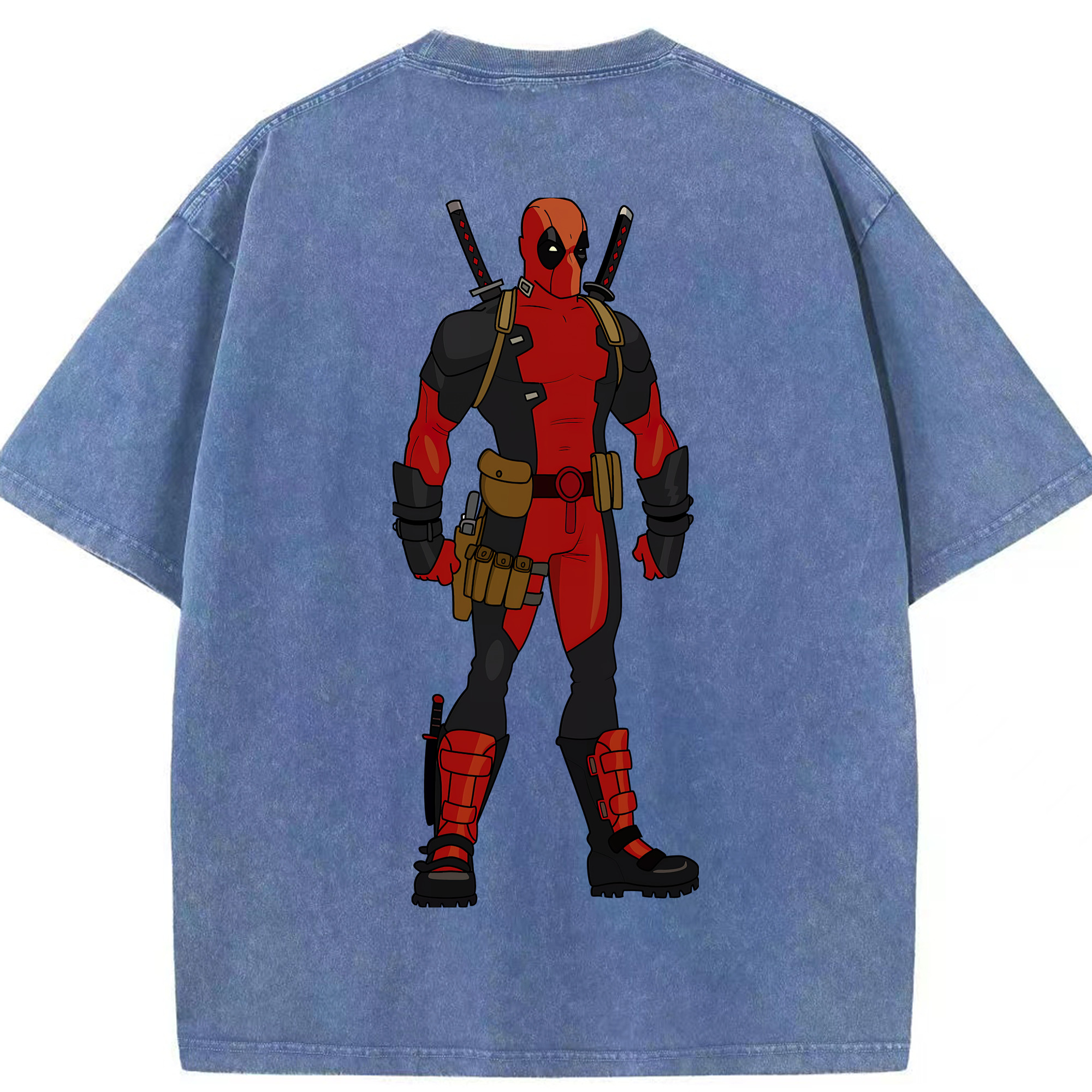 （画像用） Deadpool デッドプール 綿100% ヴィンテージ風 半袖Tシャツ（背面プリント）