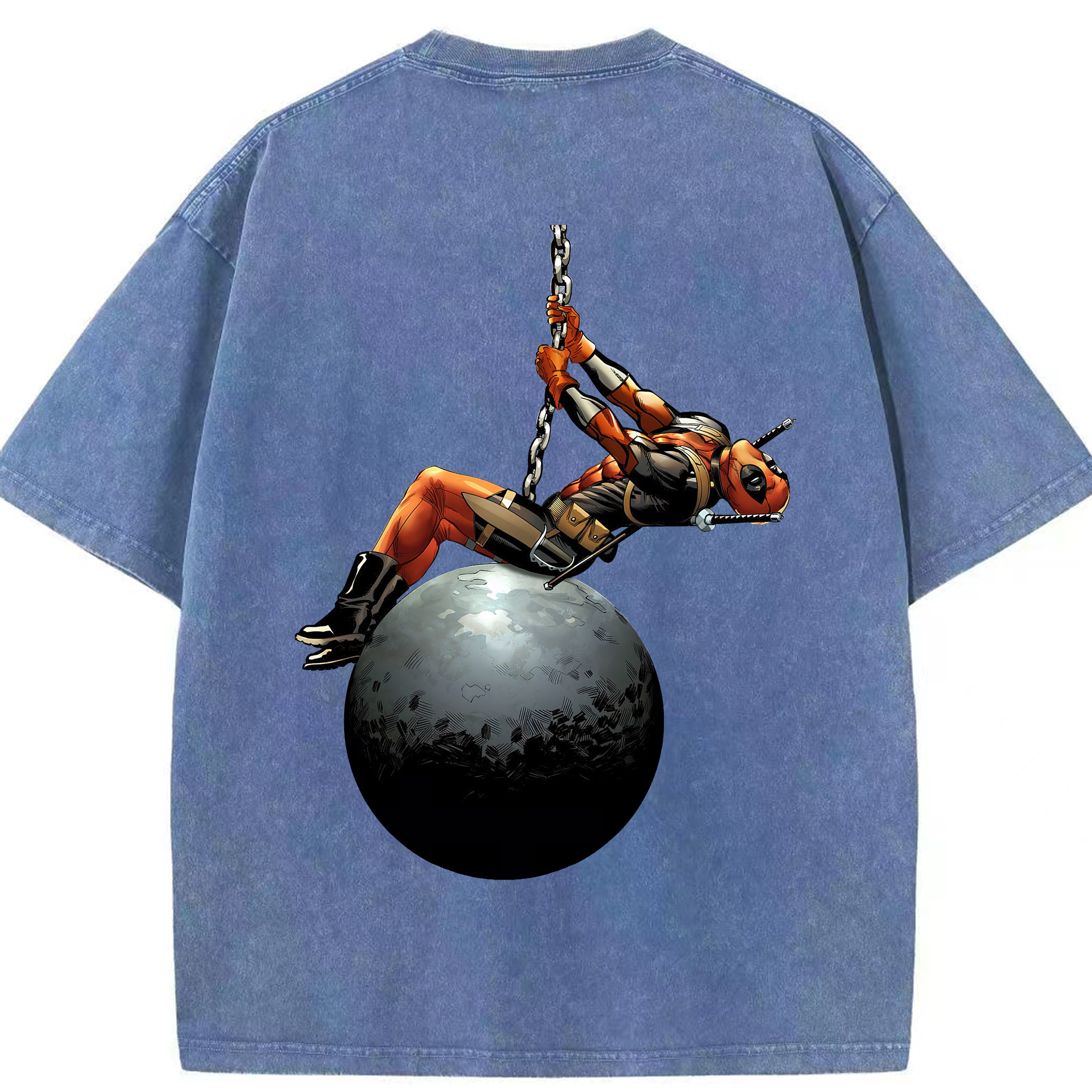 （画像用） Deadpool デッドプール 綿100% ヴィンテージ風 半袖Tシャツ（背面プリント）