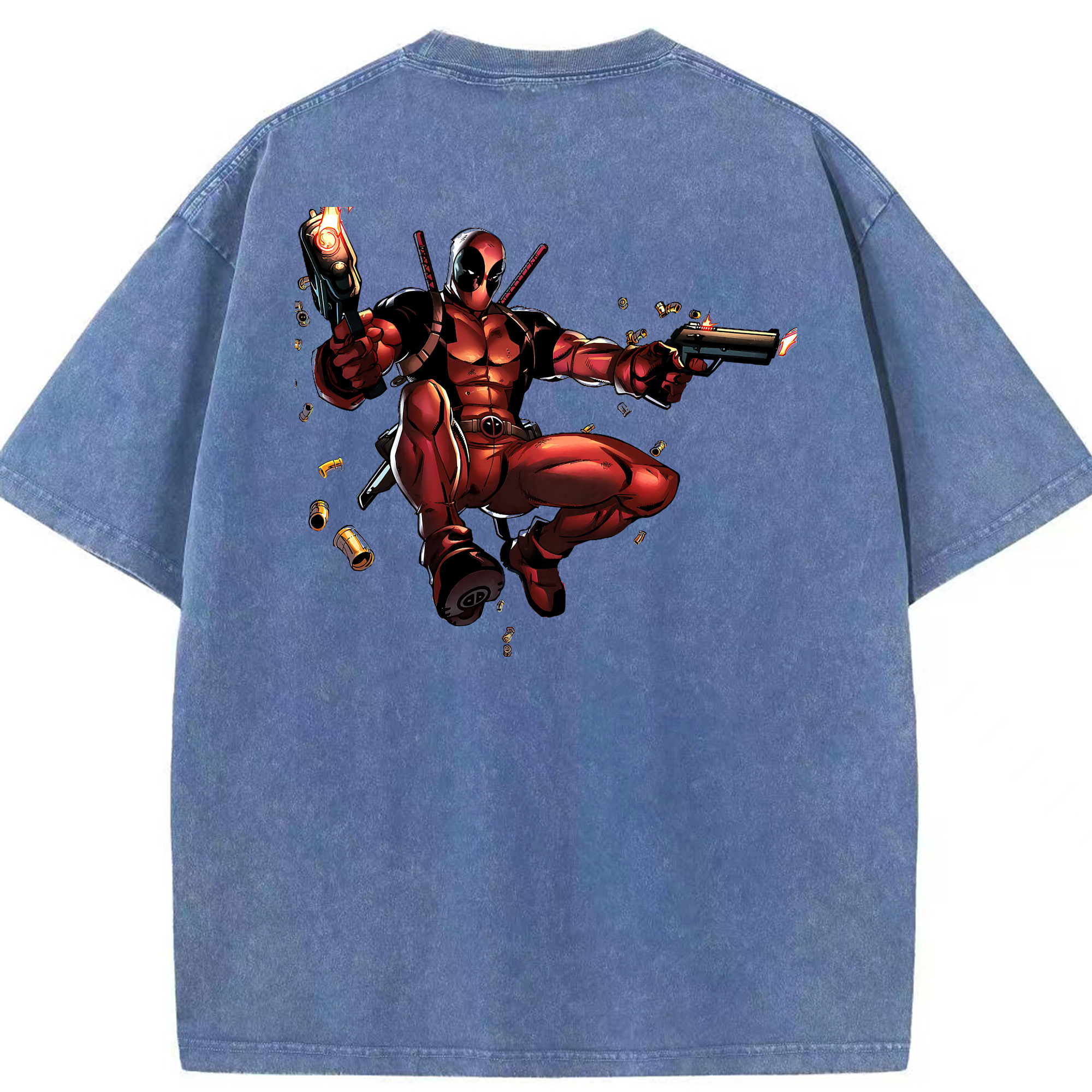 （画像用） Deadpool デッドプール 綿100% ヴィンテージ風 半袖Tシャツ（背面プリント）
