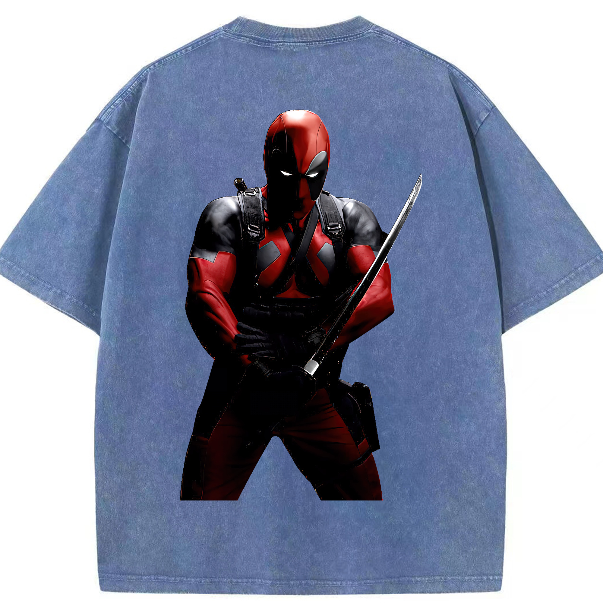 （画像用） Deadpool デッドプール 綿100% ヴィンテージ風 半袖Tシャツ（背面プリント）