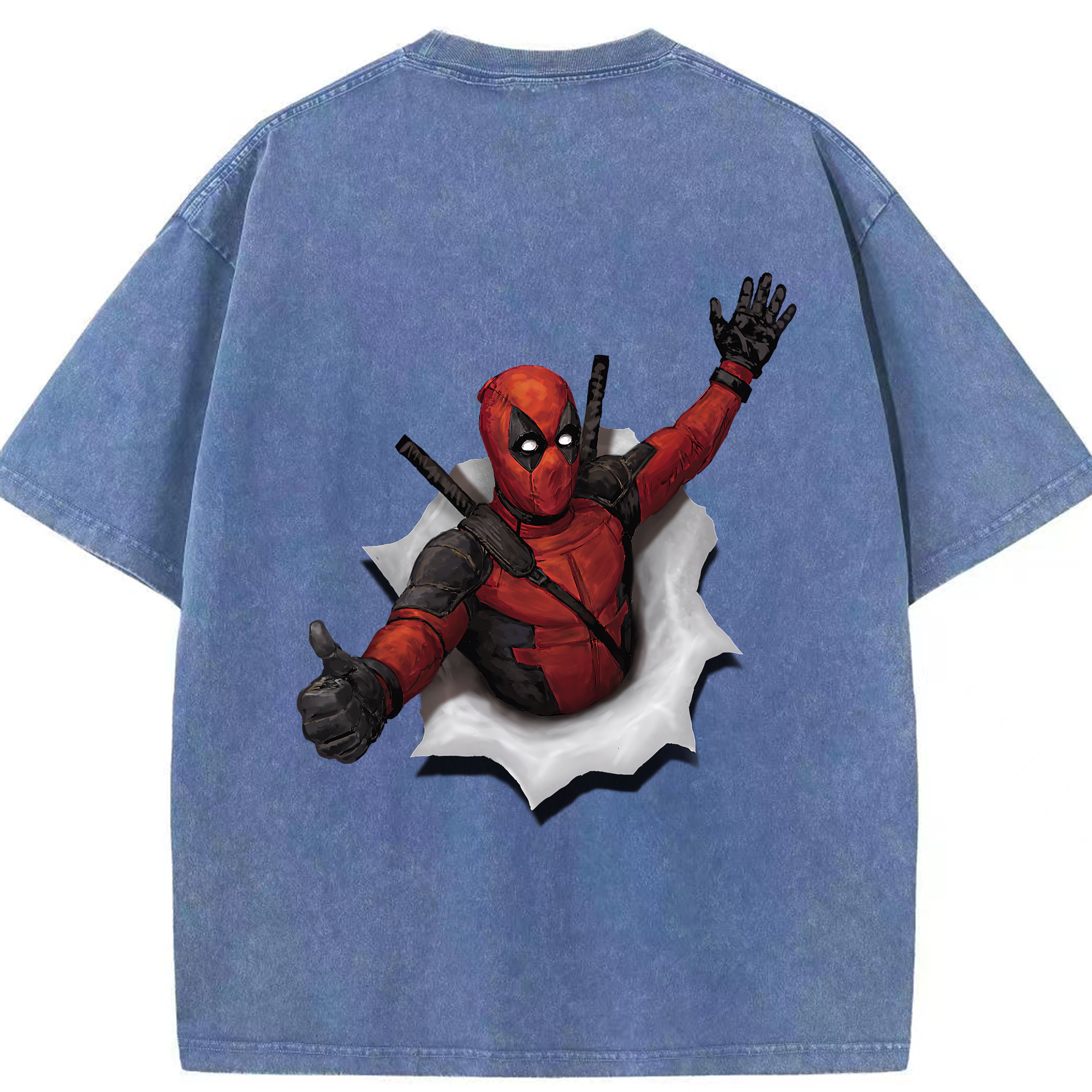 （画像用） Deadpool デッドプール 綿100% ヴィンテージ風 半袖Tシャツ（背面プリント）