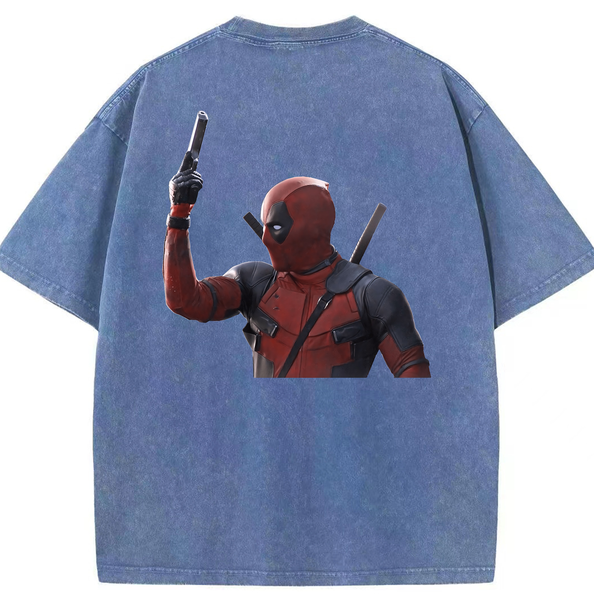 （画像用） Deadpool デッドプール 綿100% ヴィンテージ風 半袖Tシャツ（背面プリント）