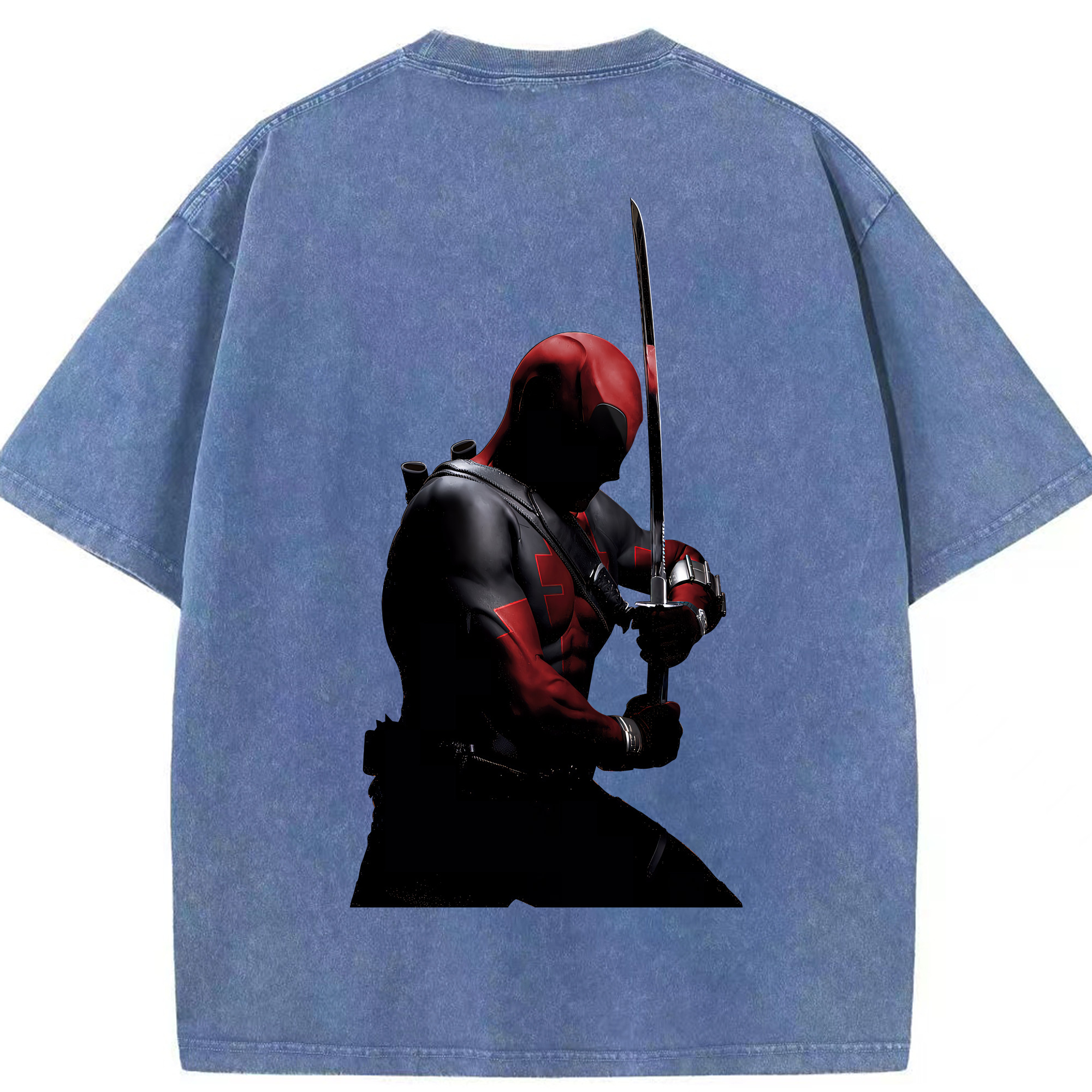 （画像用） Deadpool デッドプール 綿100% ヴィンテージ風 半袖Tシャツ（背面プリント）