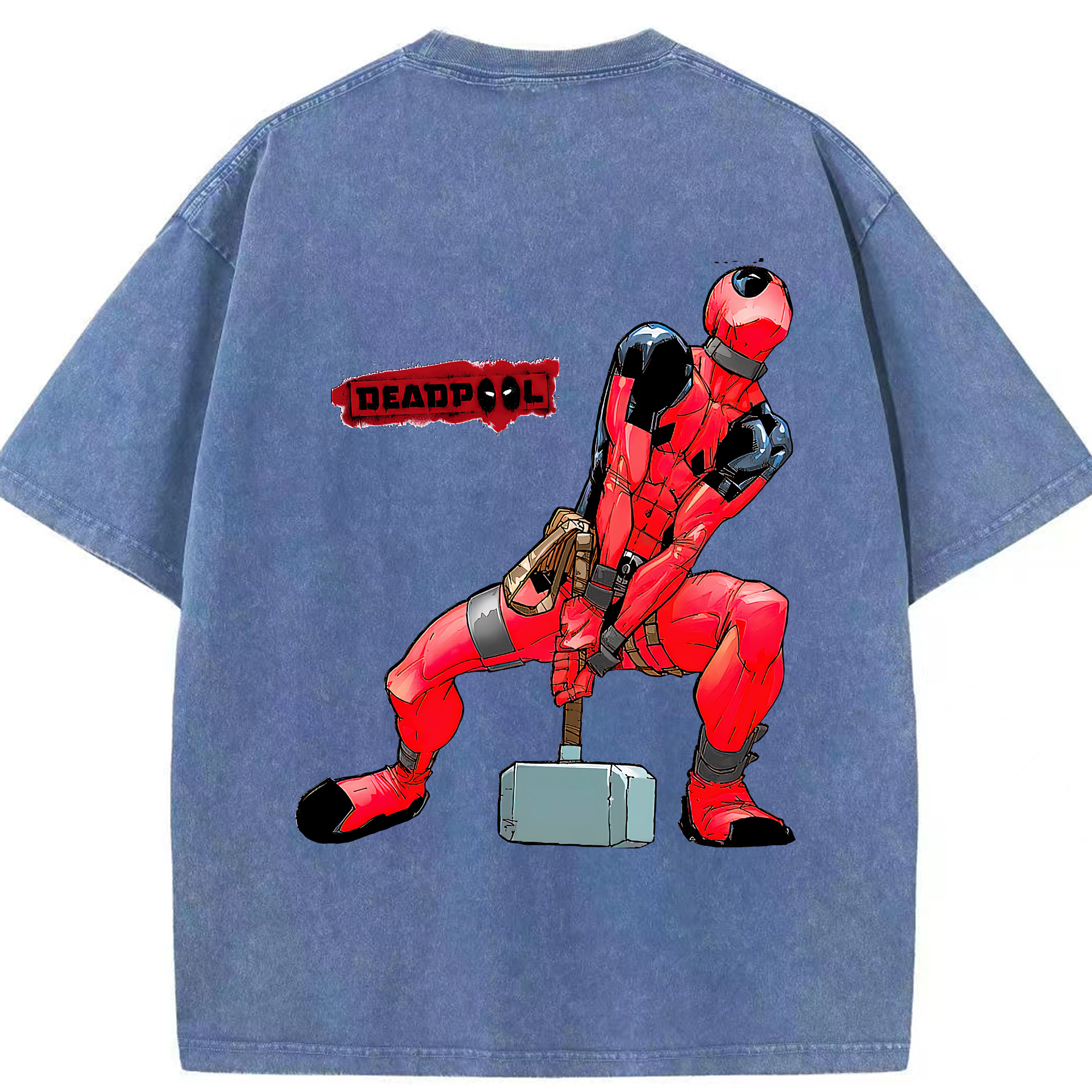（画像用） Deadpool デッドプール 綿100% ヴィンテージ風 半袖Tシャツ（背面プリント）