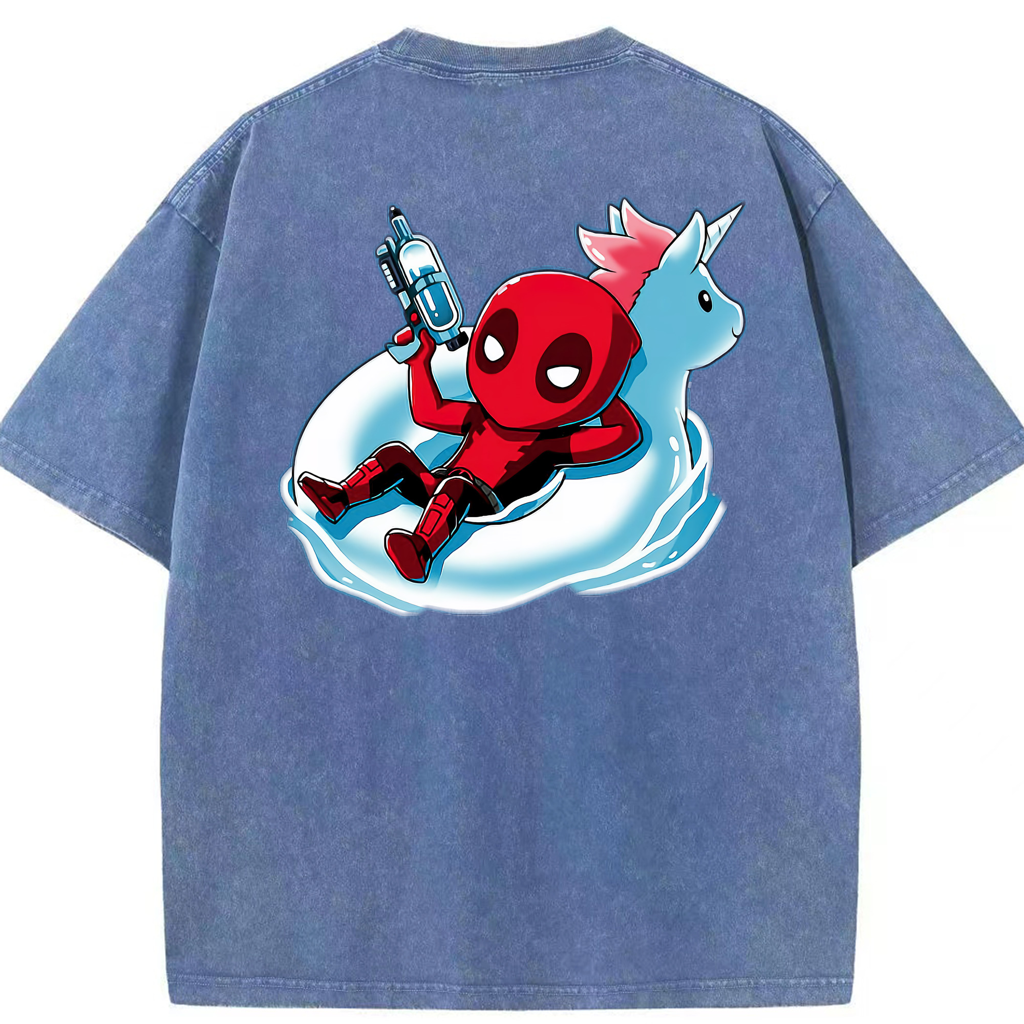 （画像用） Deadpool デッドプール 綿100% ヴィンテージ風 半袖Tシャツ（背面プリント）