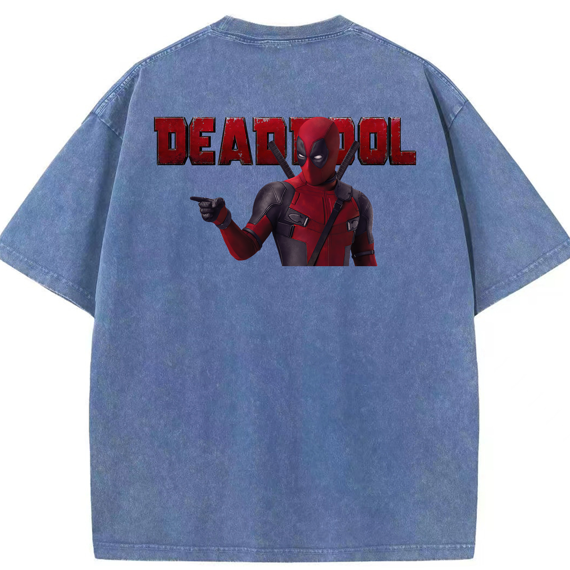 （画像用） Deadpool デッドプール 綿100% ヴィンテージ風 半袖Tシャツ（背面プリント）