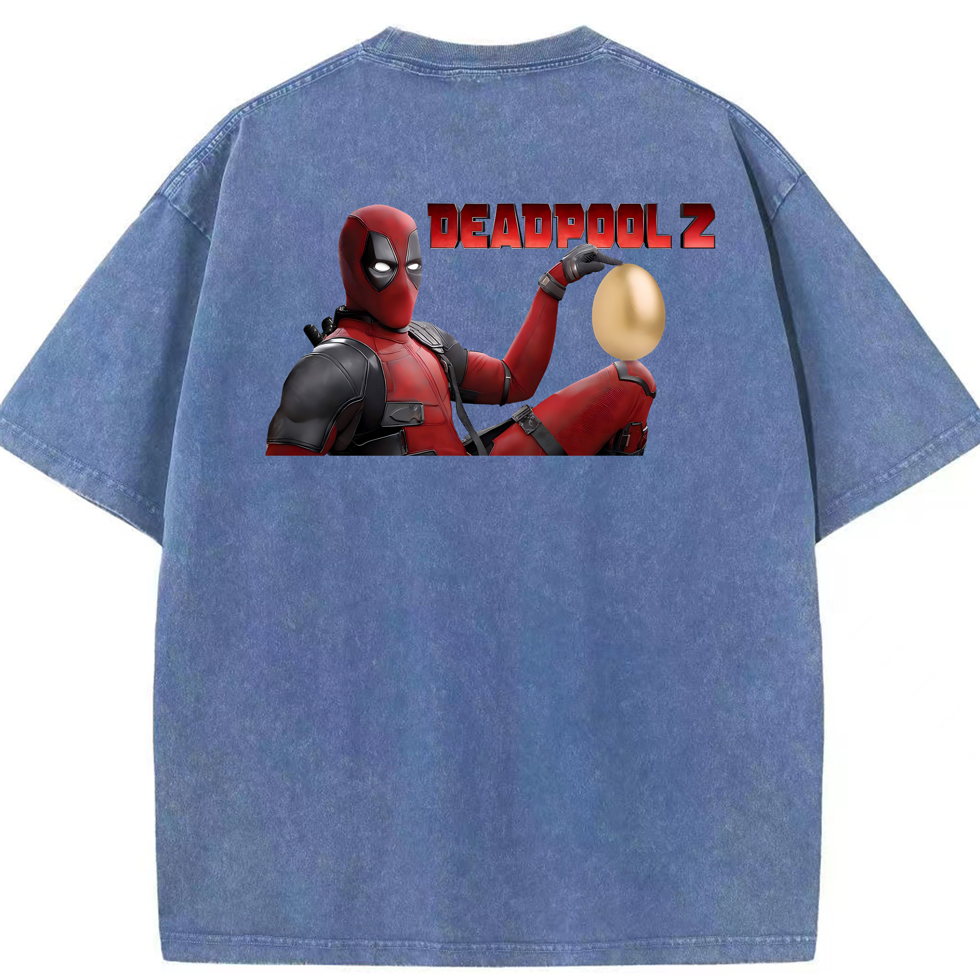 （画像用） Deadpool デッドプール 綿100% ヴィンテージ風 半袖Tシャツ（背面プリント）