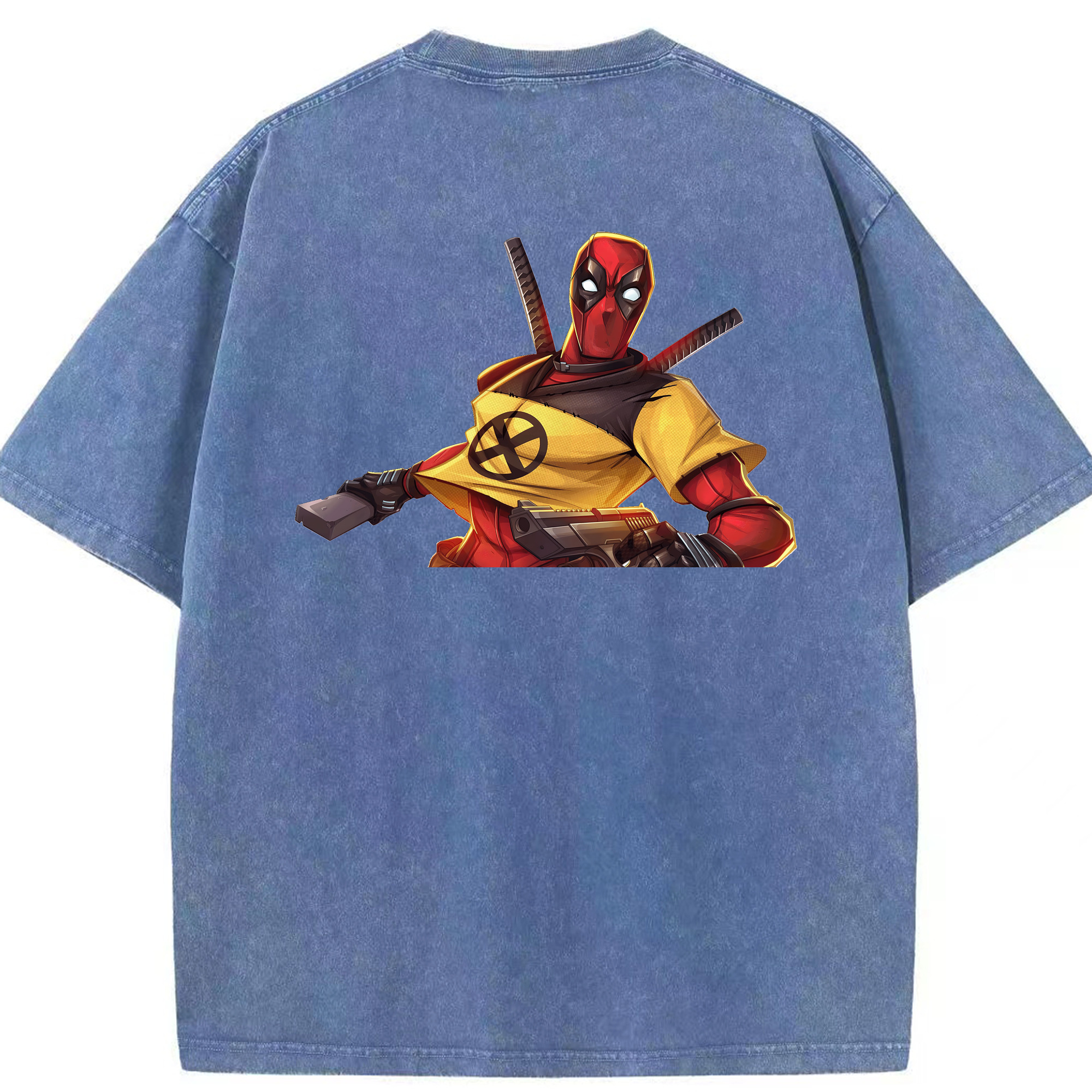 （画像用） Deadpool デッドプール 綿100% ヴィンテージ風 半袖Tシャツ（背面プリント）