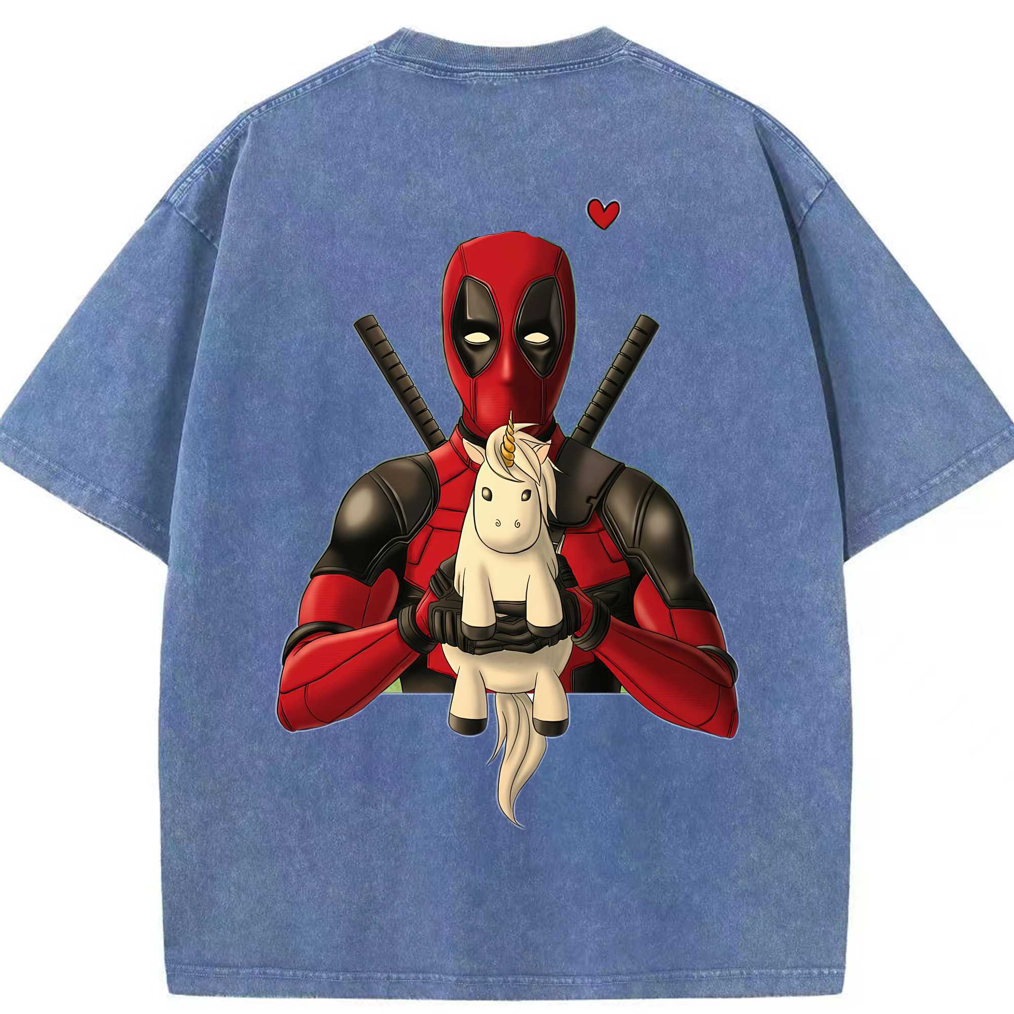 （画像用） Deadpool デッドプール 綿100% ヴィンテージ風 半袖Tシャツ（背面プリント）