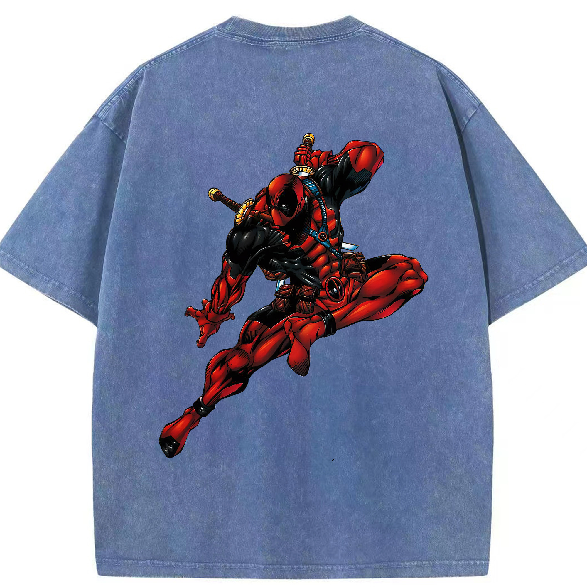 （画像用） Deadpool デッドプール 綿100% ヴィンテージ風 半袖Tシャツ（背面プリント）