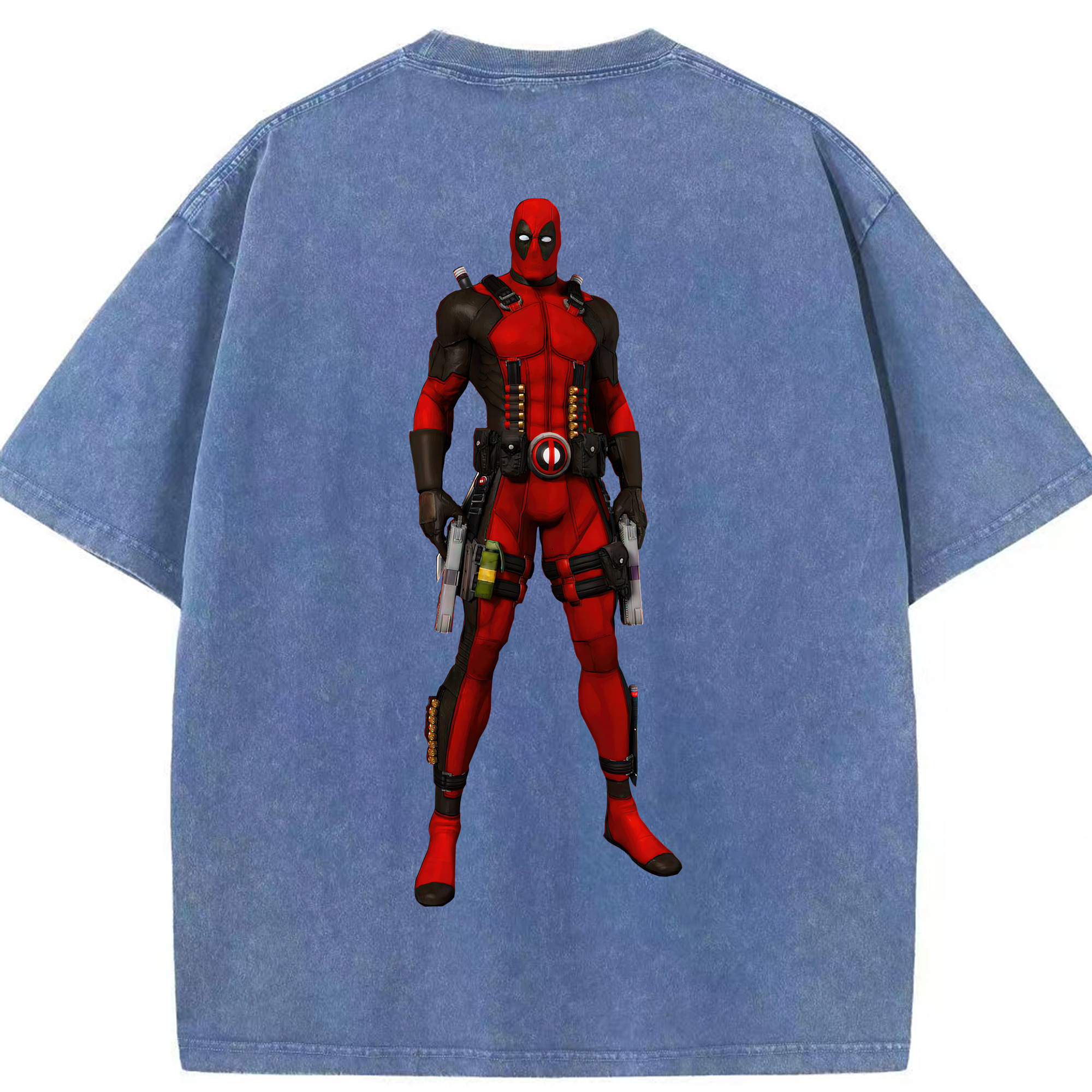 （画像用） Deadpool デッドプール 綿100% ヴィンテージ風 半袖Tシャツ（背面プリント）