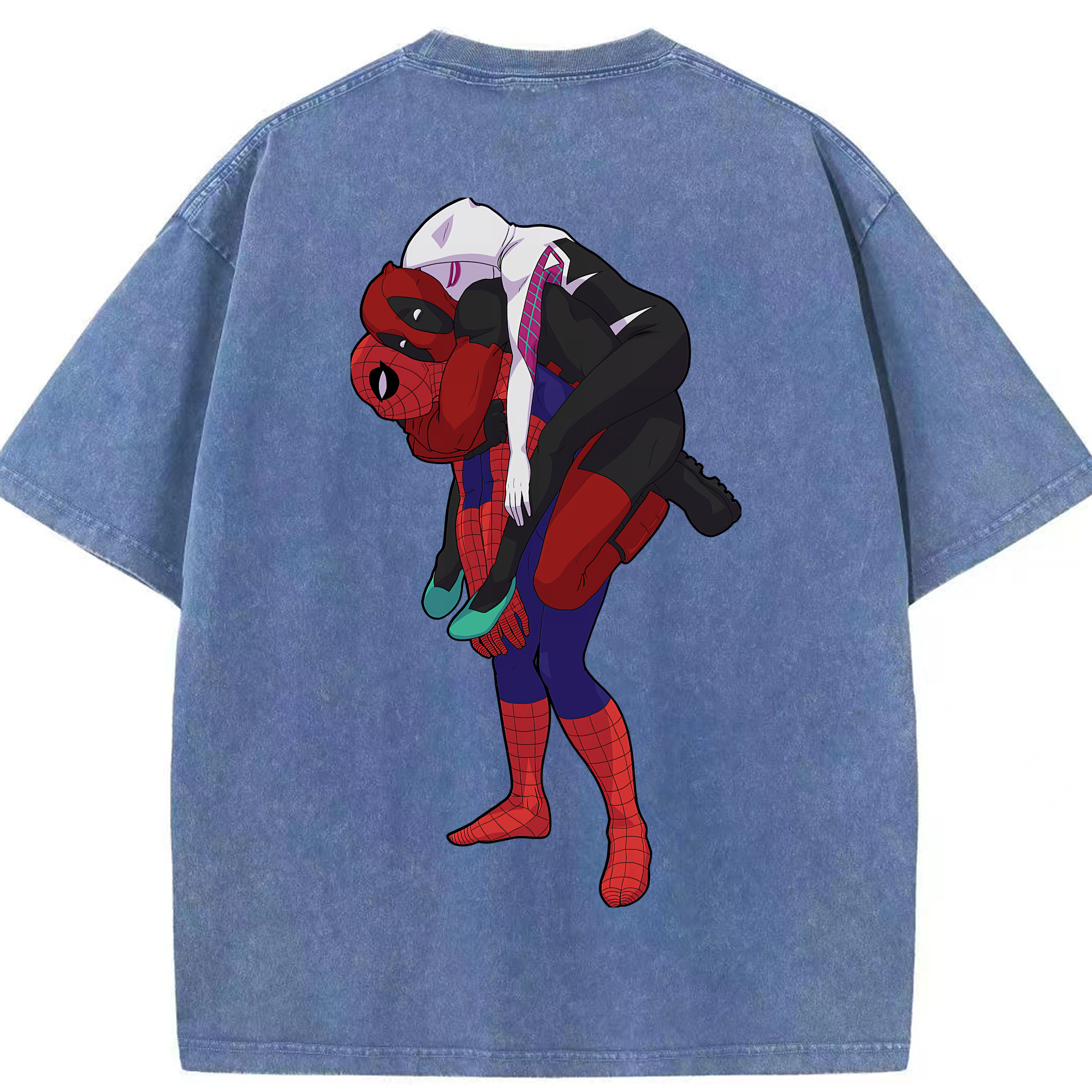 （画像用） Deadpool デッドプール 綿100% ヴィンテージ風 半袖Tシャツ（背面プリント）