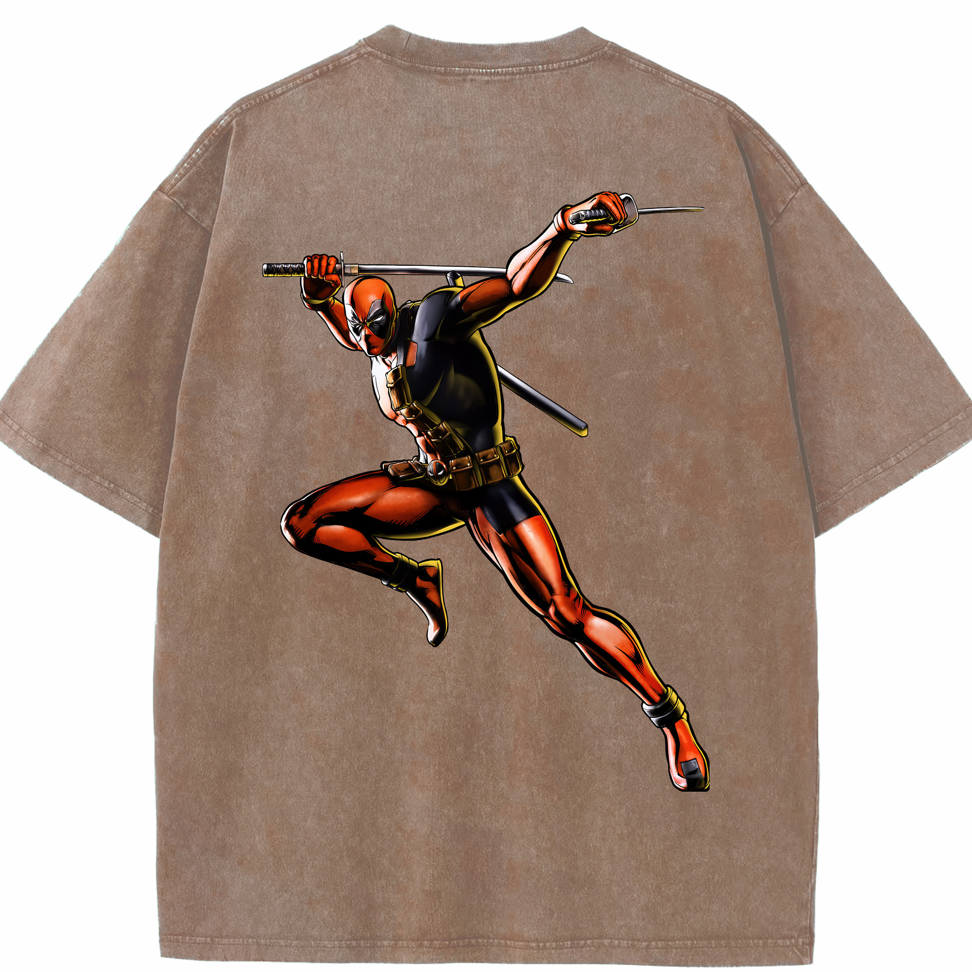 （画像用） Deadpool デッドプール 綿100% ヴィンテージ風 半袖Tシャツ（背面プリント）