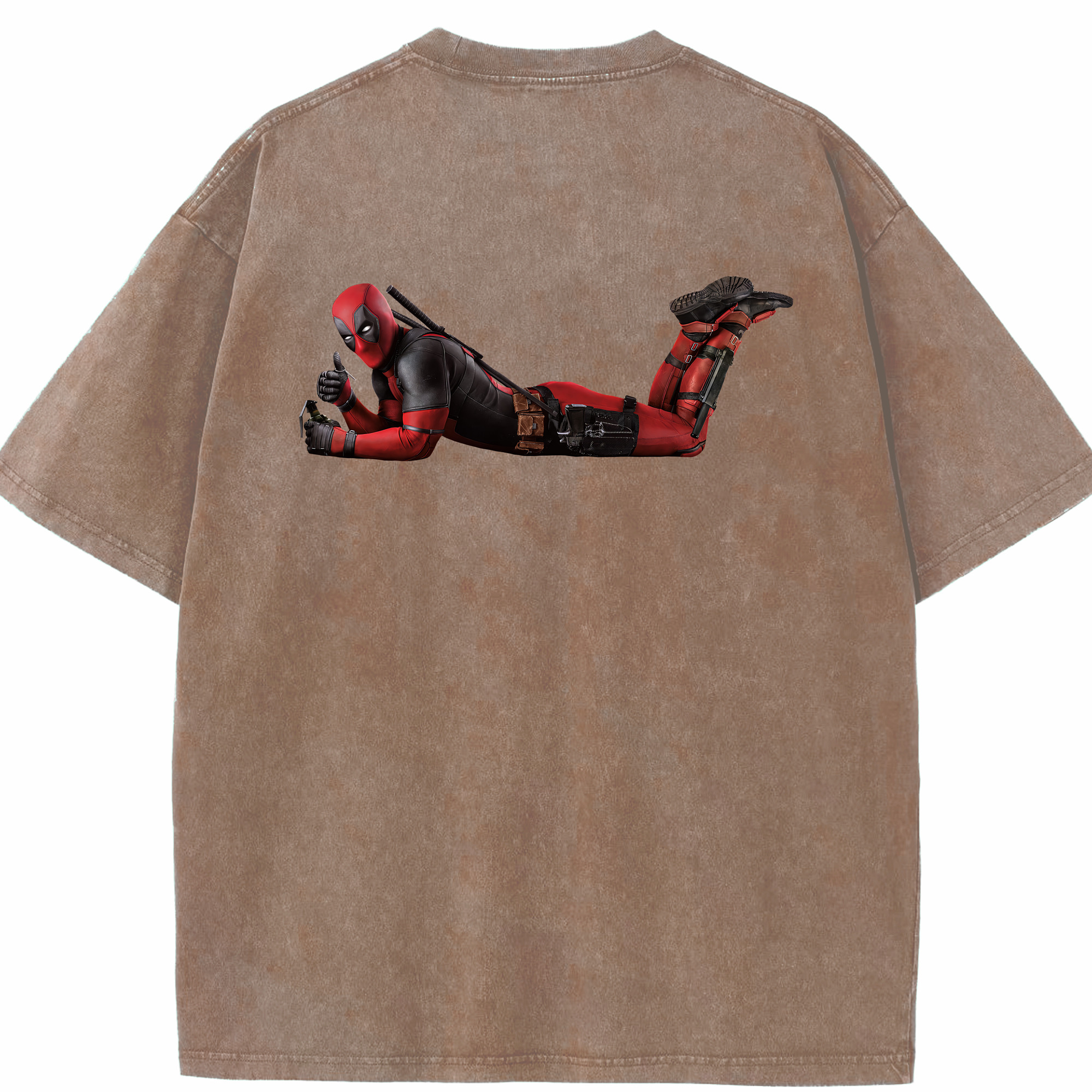 （画像用） Deadpool デッドプール 綿100% ヴィンテージ風 半袖Tシャツ（背面プリント）