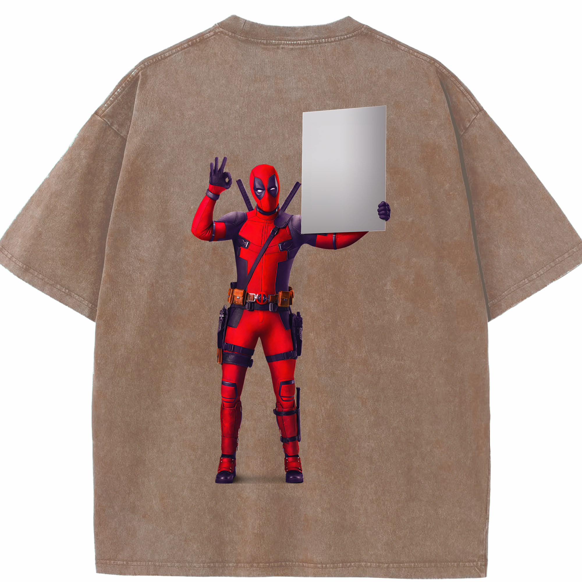 （画像用） Deadpool デッドプール 綿100% ヴィンテージ風 半袖Tシャツ（背面プリント）