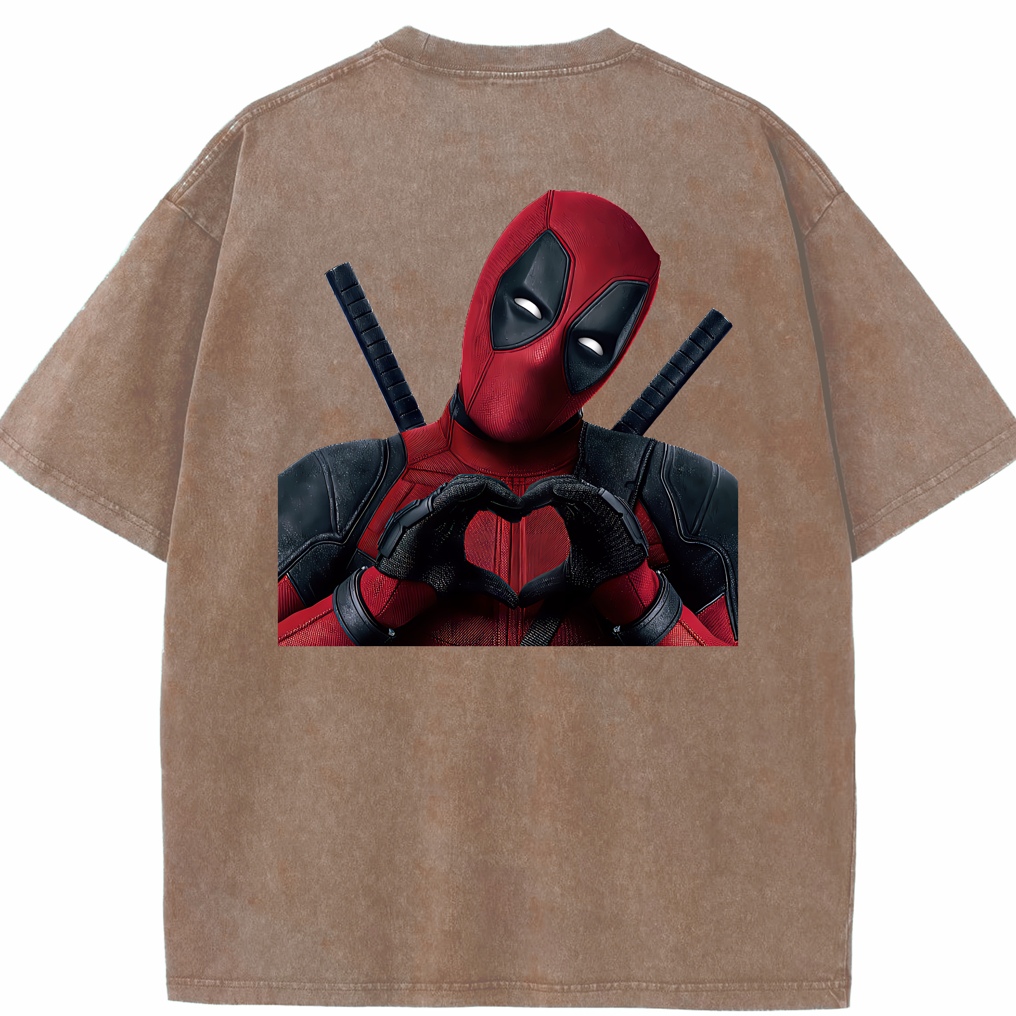 （画像用） Deadpool デッドプール 綿100% ヴィンテージ風 半袖Tシャツ（背面プリント）