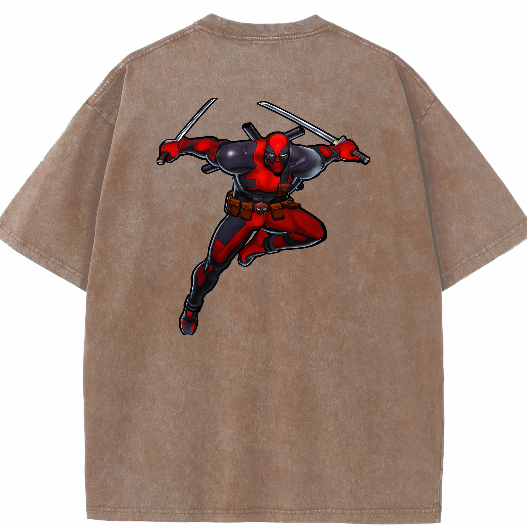 （画像用） Deadpool デッドプール 綿100% ヴィンテージ風 半袖Tシャツ（背面プリント）