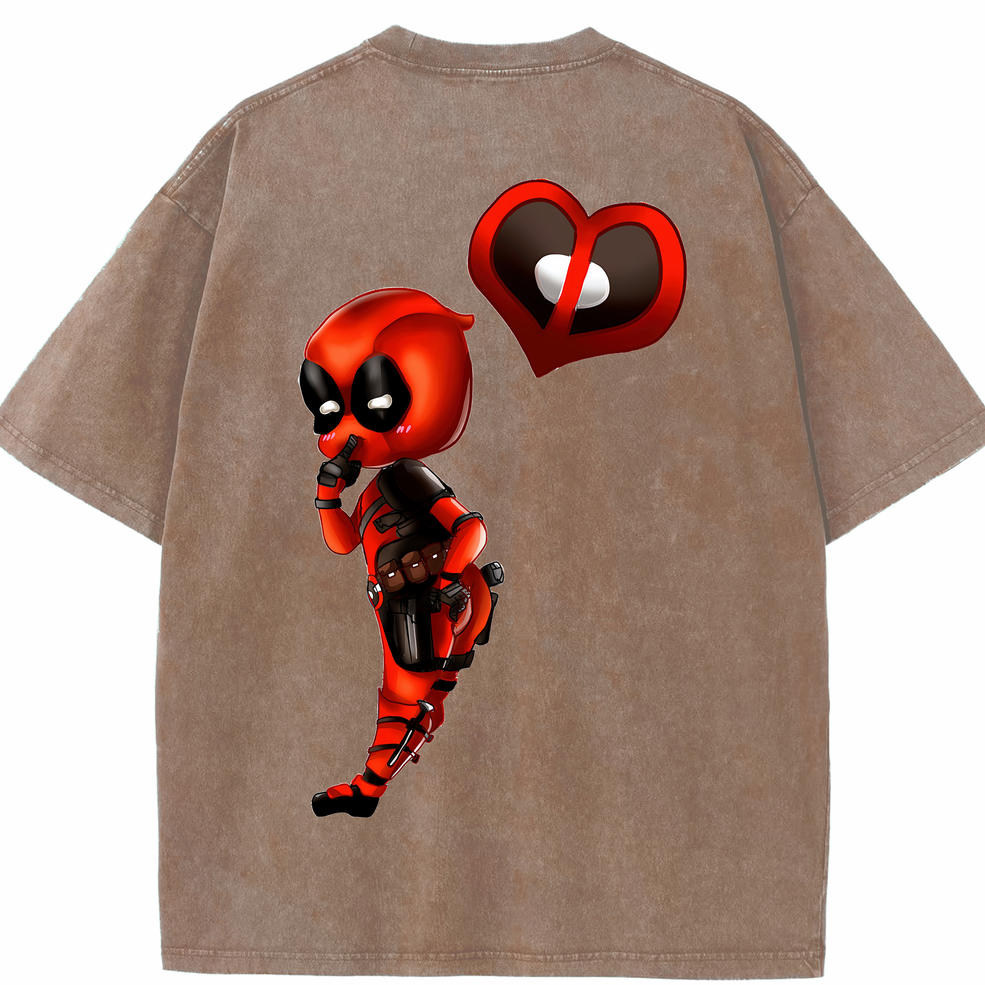 （画像用） Deadpool デッドプール 綿100% ヴィンテージ風 半袖Tシャツ（背面プリント）