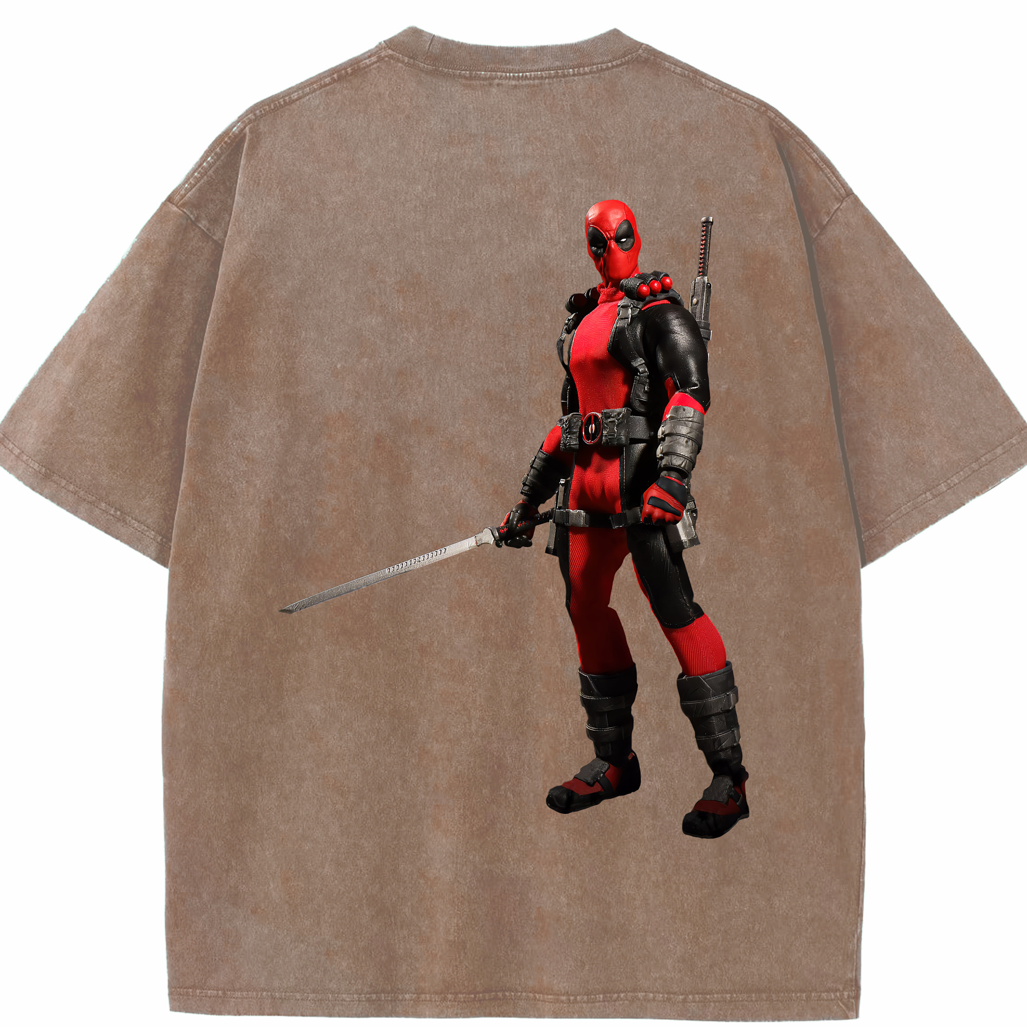 （画像用） Deadpool デッドプール 綿100% ヴィンテージ風 半袖Tシャツ（背面プリント）