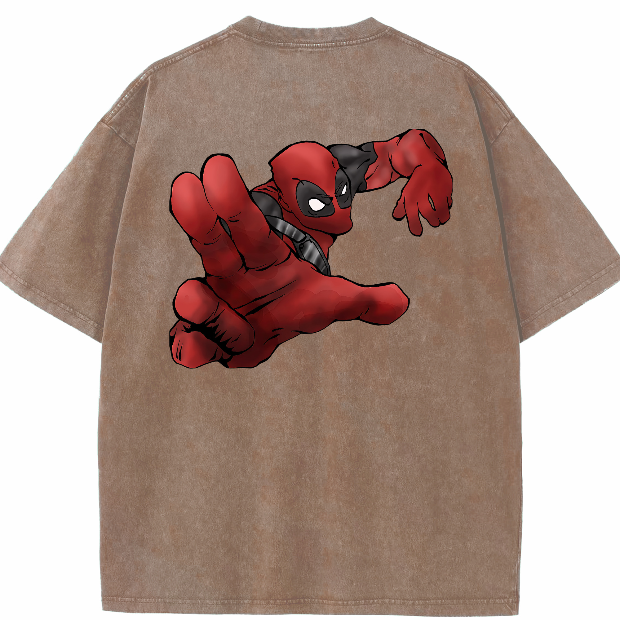 （画像用） Deadpool デッドプール 綿100% ヴィンテージ風 半袖Tシャツ（背面プリント）