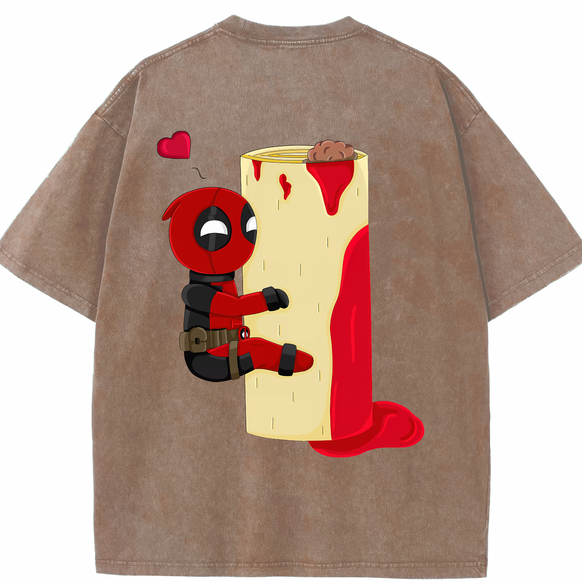 （画像用） Deadpool デッドプール 綿100% ヴィンテージ風 半袖Tシャツ（背面プリント）
