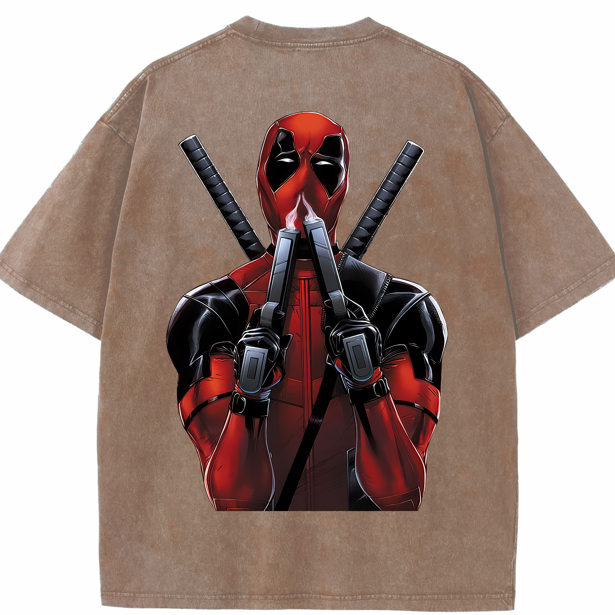（画像用） Deadpool デッドプール 綿100% ヴィンテージ風 半袖Tシャツ（背面プリント）