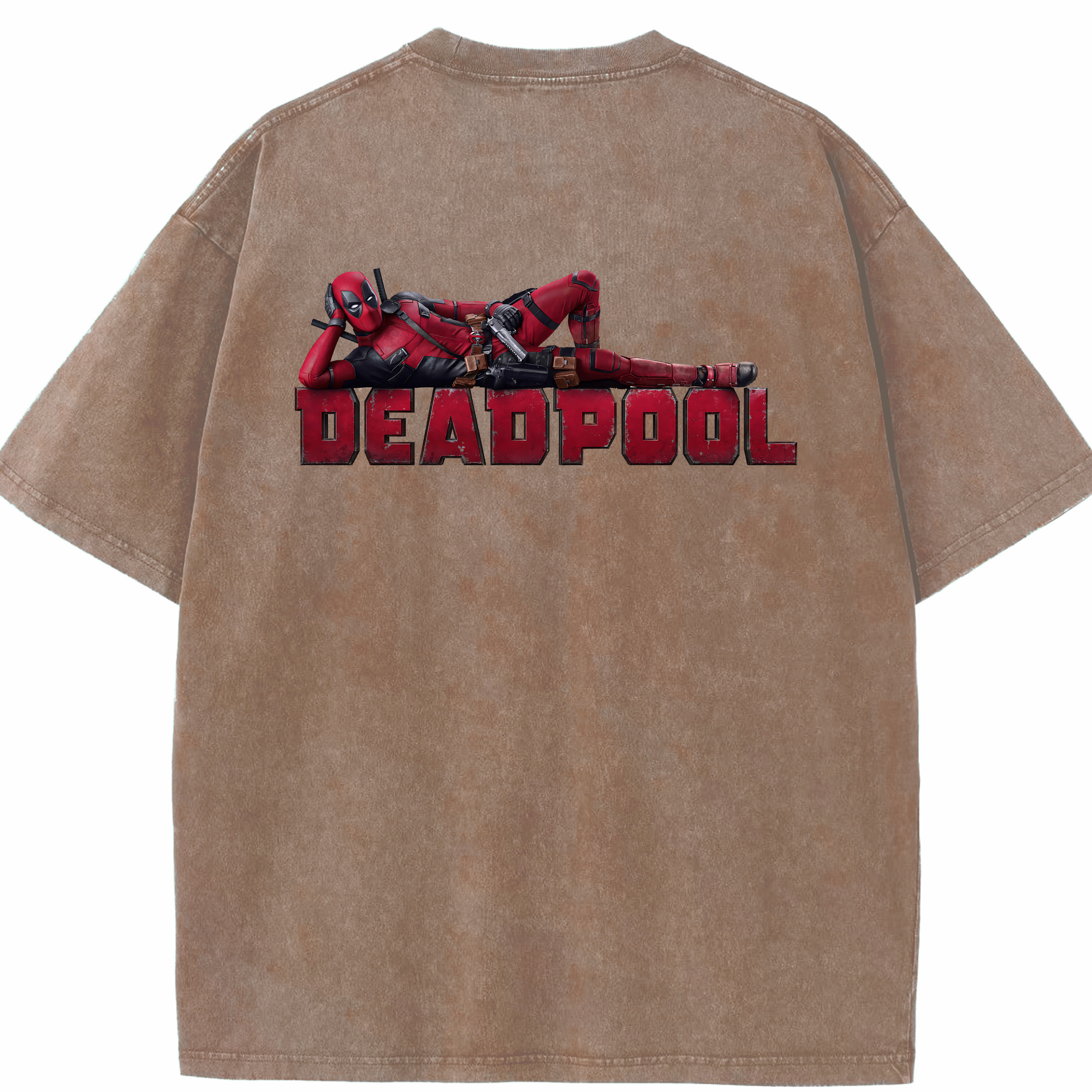 （画像用） Deadpool デッドプール 綿100% ヴィンテージ風 半袖Tシャツ（背面プリント）