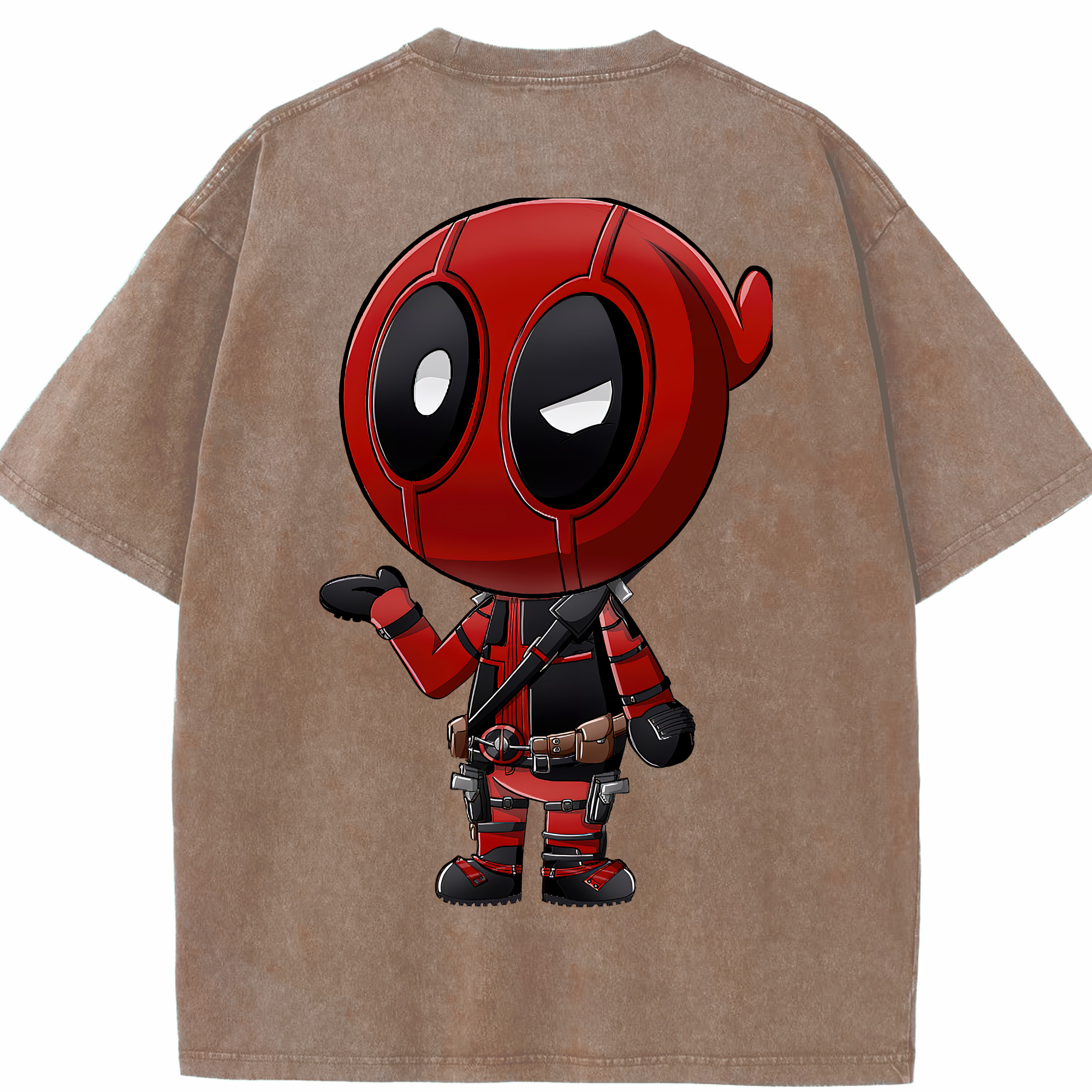 （画像用） Deadpool デッドプール 綿100% ヴィンテージ風 半袖Tシャツ（背面プリント）
