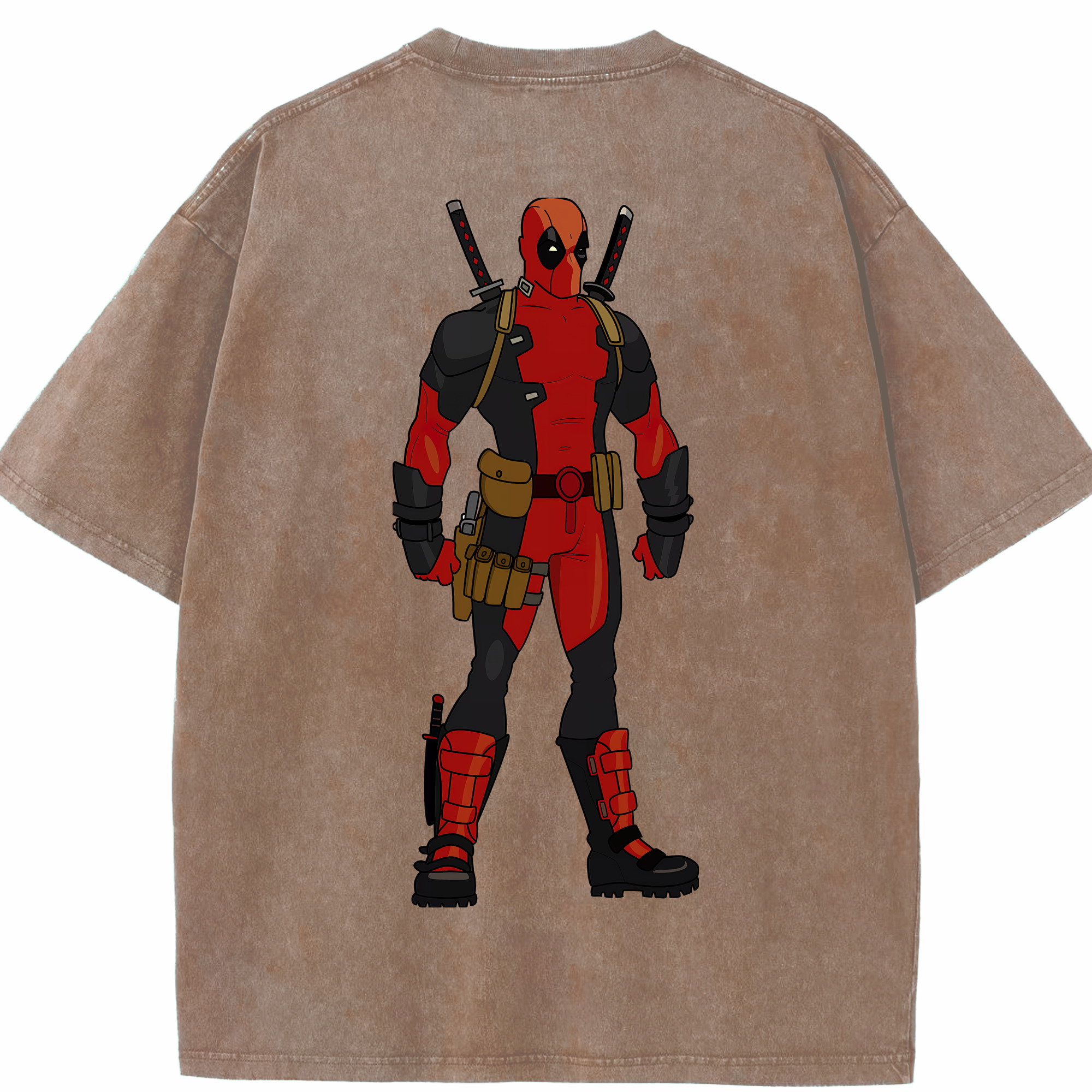 （画像用） Deadpool デッドプール 綿100% ヴィンテージ風 半袖Tシャツ（背面プリント）