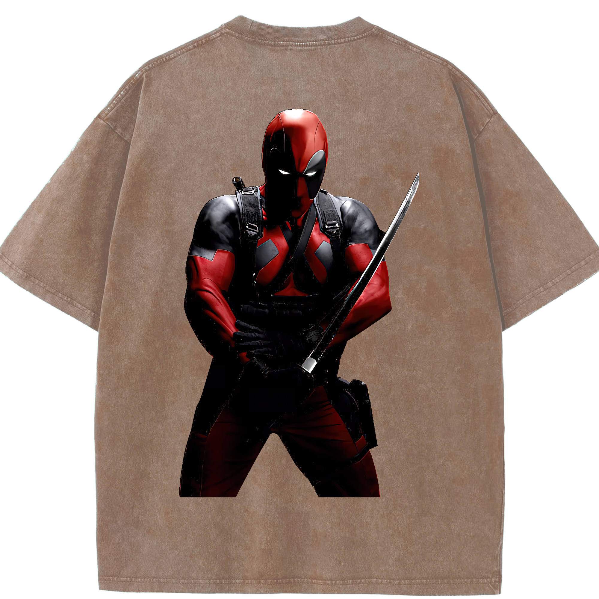 （画像用） Deadpool デッドプール 綿100% ヴィンテージ風 半袖Tシャツ（背面プリント）