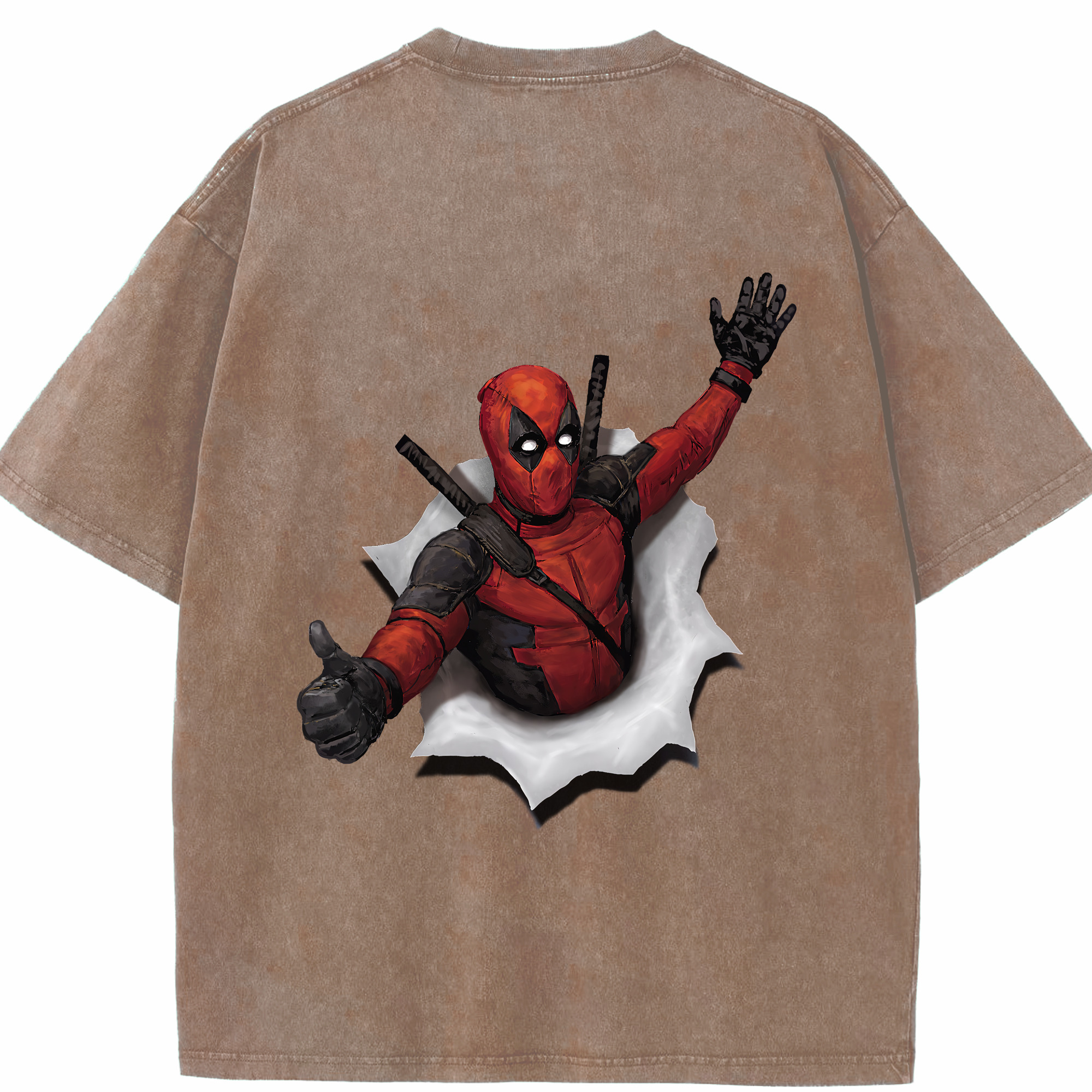 （画像用） Deadpool デッドプール 綿100% ヴィンテージ風 半袖Tシャツ（背面プリント）