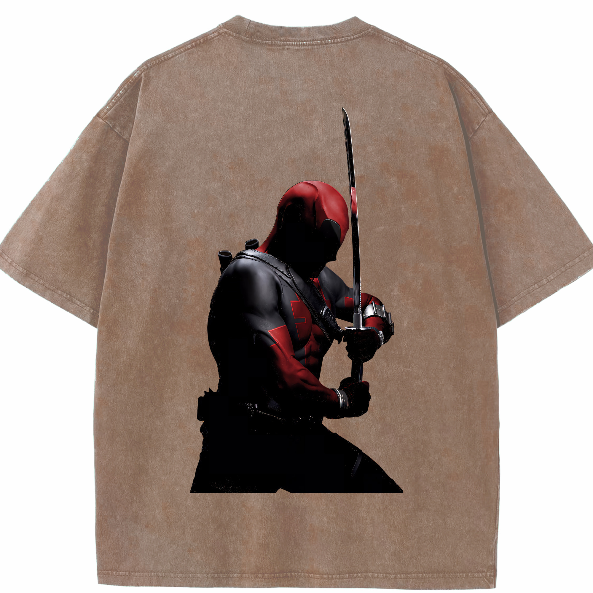 （画像用） Deadpool デッドプール 綿100% ヴィンテージ風 半袖Tシャツ（背面プリント）