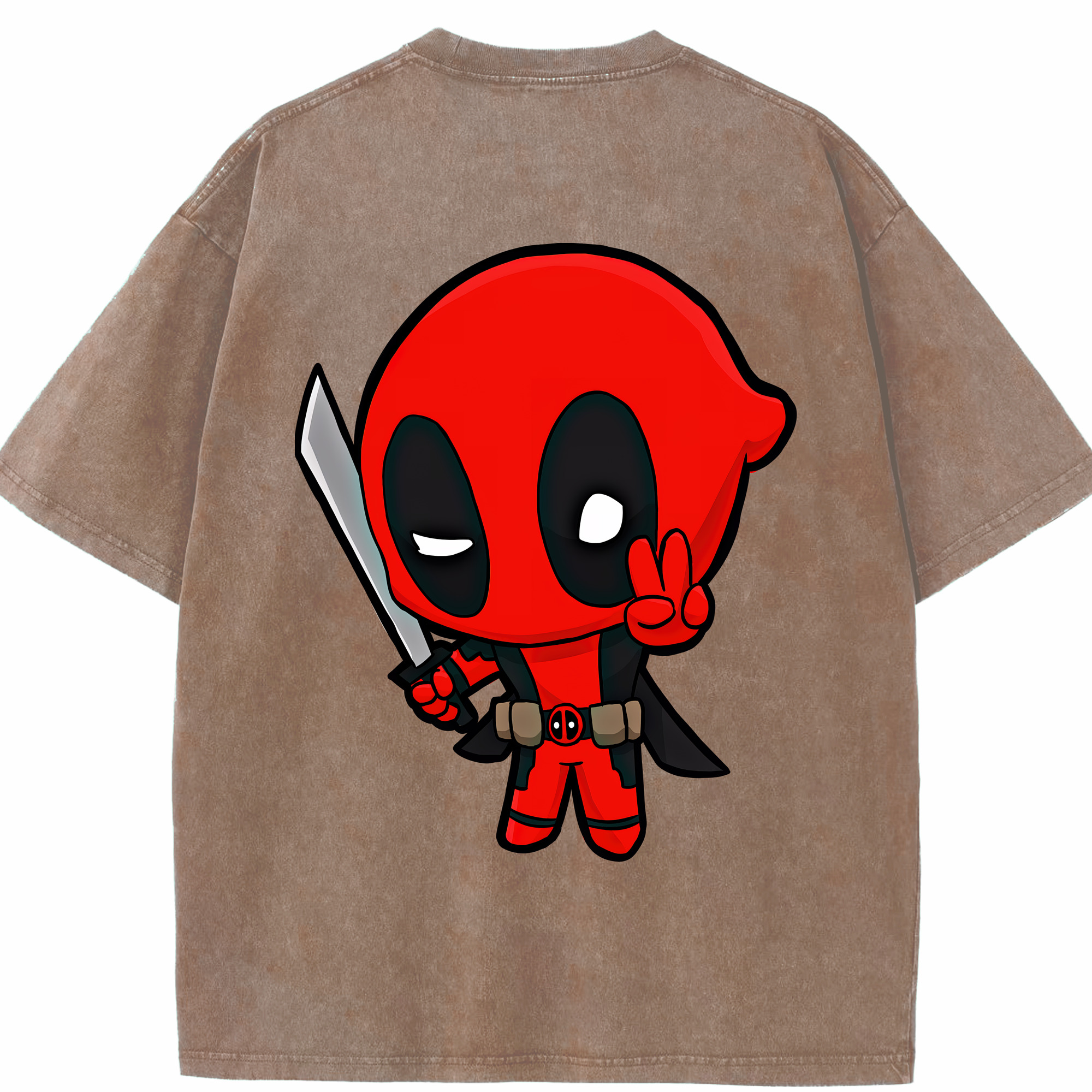 （画像用） Deadpool デッドプール 綿100% ヴィンテージ風 半袖Tシャツ（背面プリント）