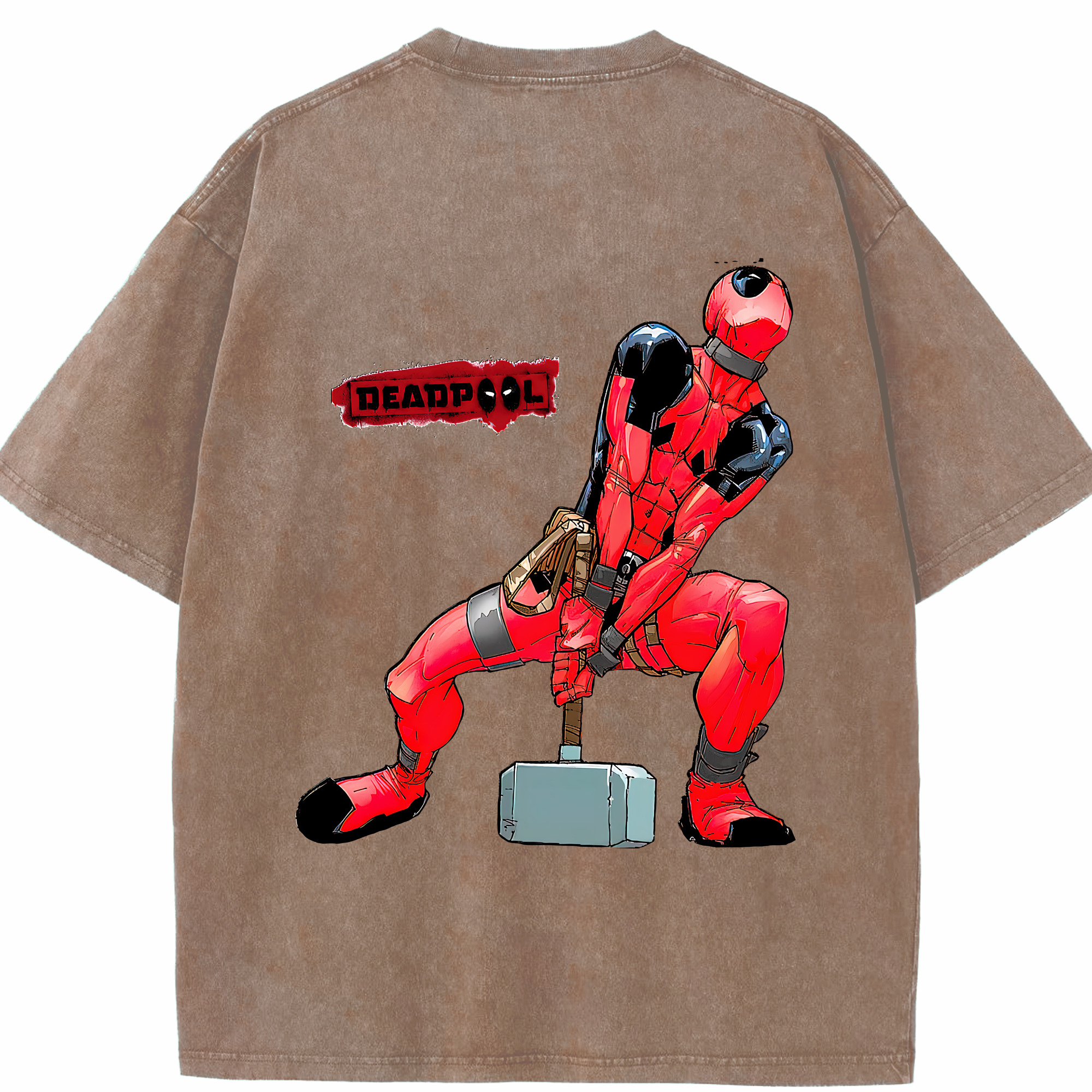 （画像用） Deadpool デッドプール 綿100% ヴィンテージ風 半袖Tシャツ（背面プリント）