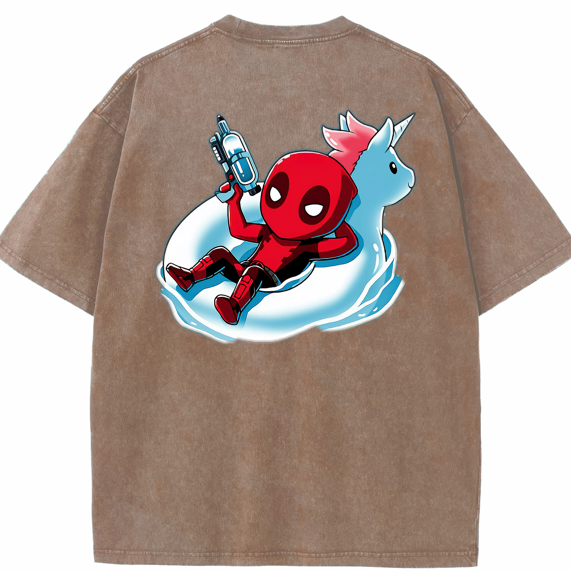 （画像用） Deadpool デッドプール 綿100% ヴィンテージ風 半袖Tシャツ（背面プリント）