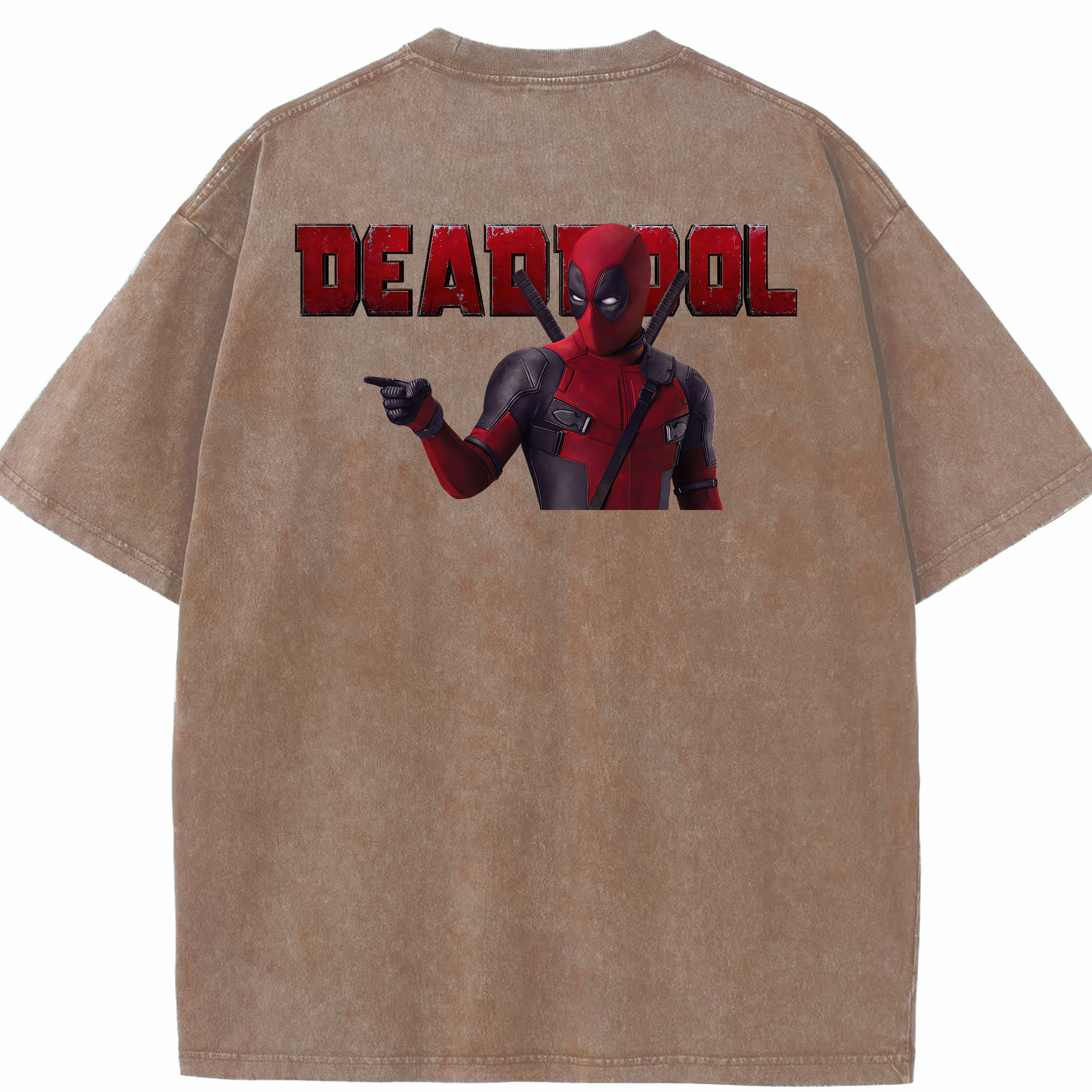 （画像用） Deadpool デッドプール 綿100% ヴィンテージ風 半袖Tシャツ（背面プリント）